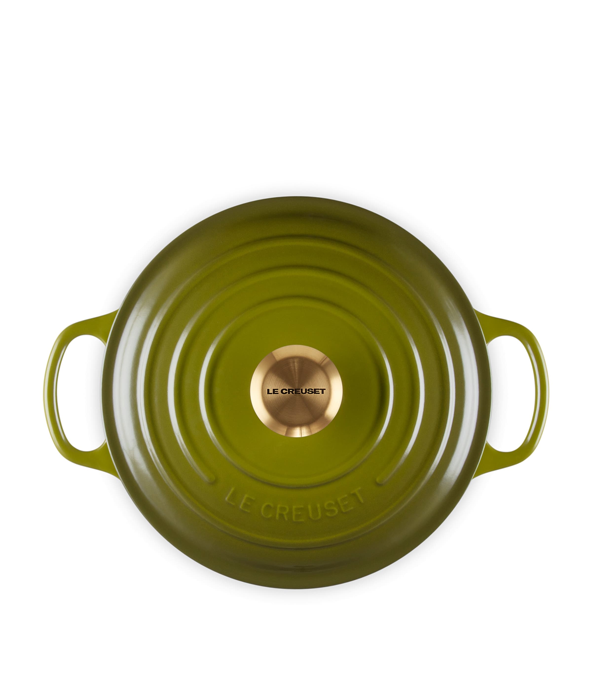 Enamelled Cast Iron Round Casserole Dish (24cm) OLIVE Image 4