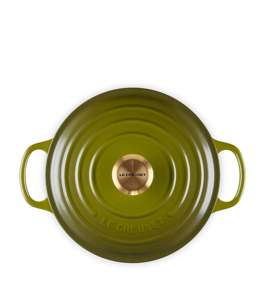 Enamelled Cast Iron Round Casserole Dish (24cm) OLIVE Image 4