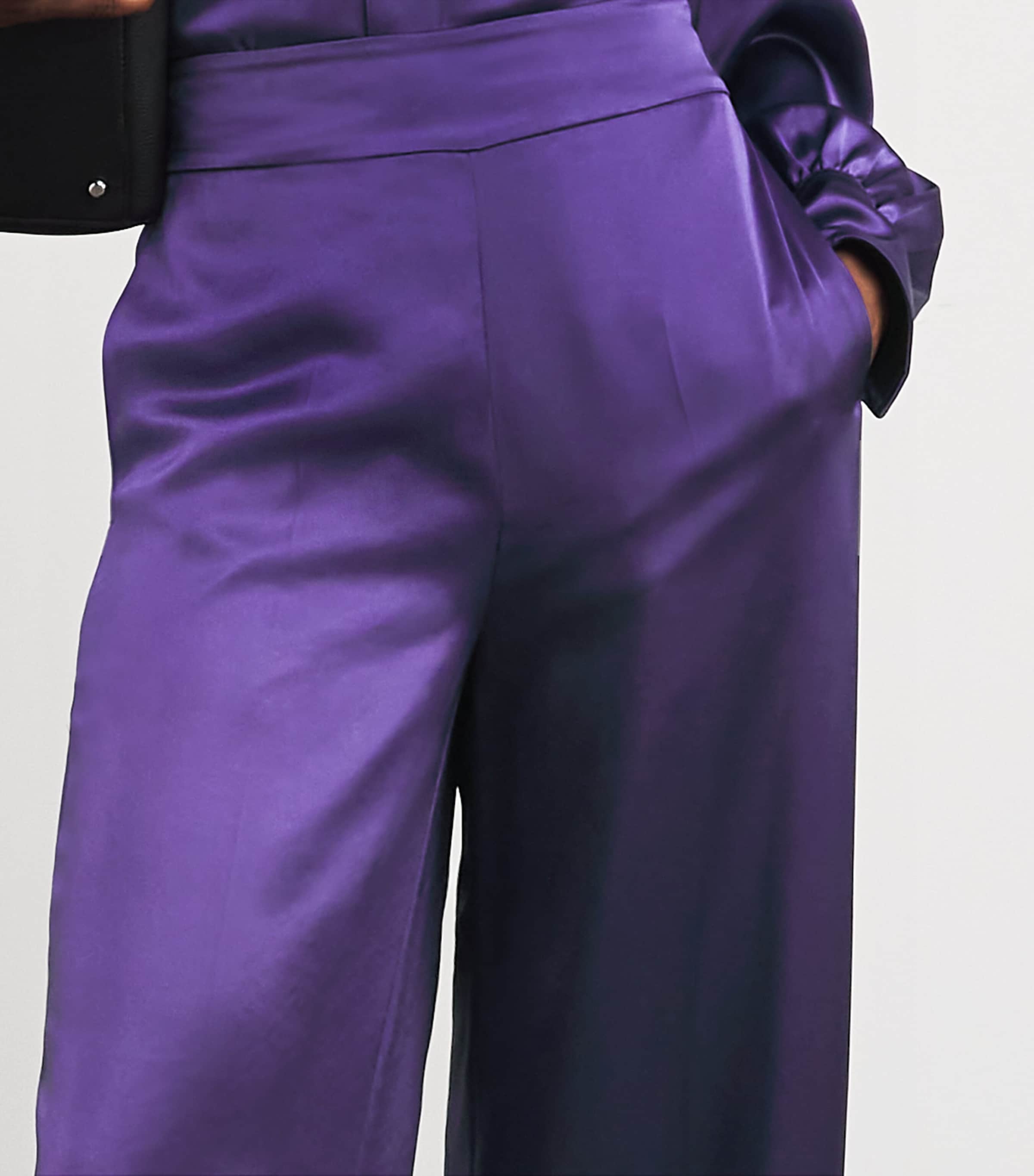 Satin Dijon Tailored Trousers VIOLET Image 6