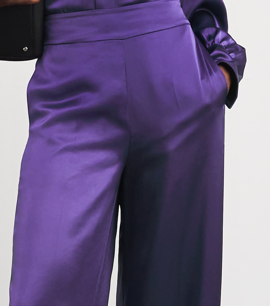 Satin Dijon Tailored Trousers VIOLET Image 6
