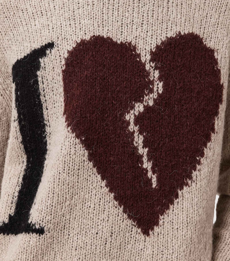 AllSaints Mens Wool-Blend Lover Sweater Pebble Brown Image 8