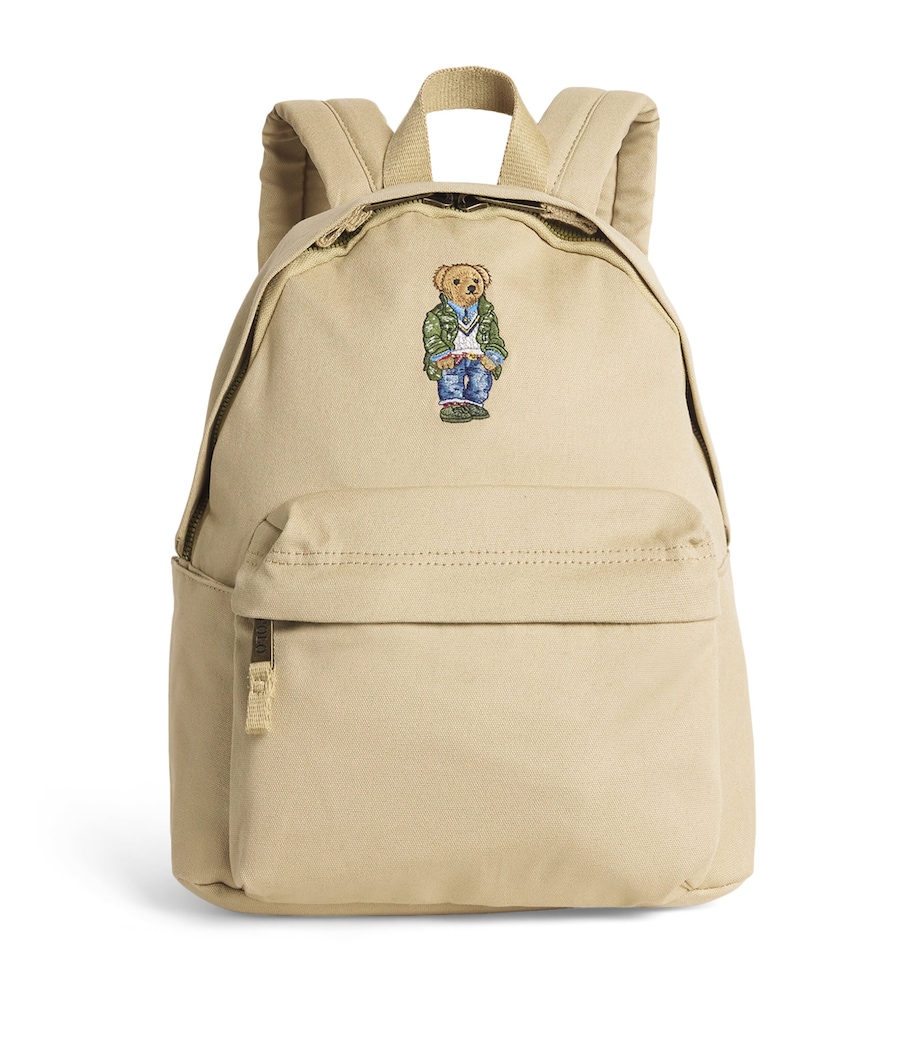 Ralph Lauren Kids Cotton Bear Embroidery Backpack Coastal Beige Image 1