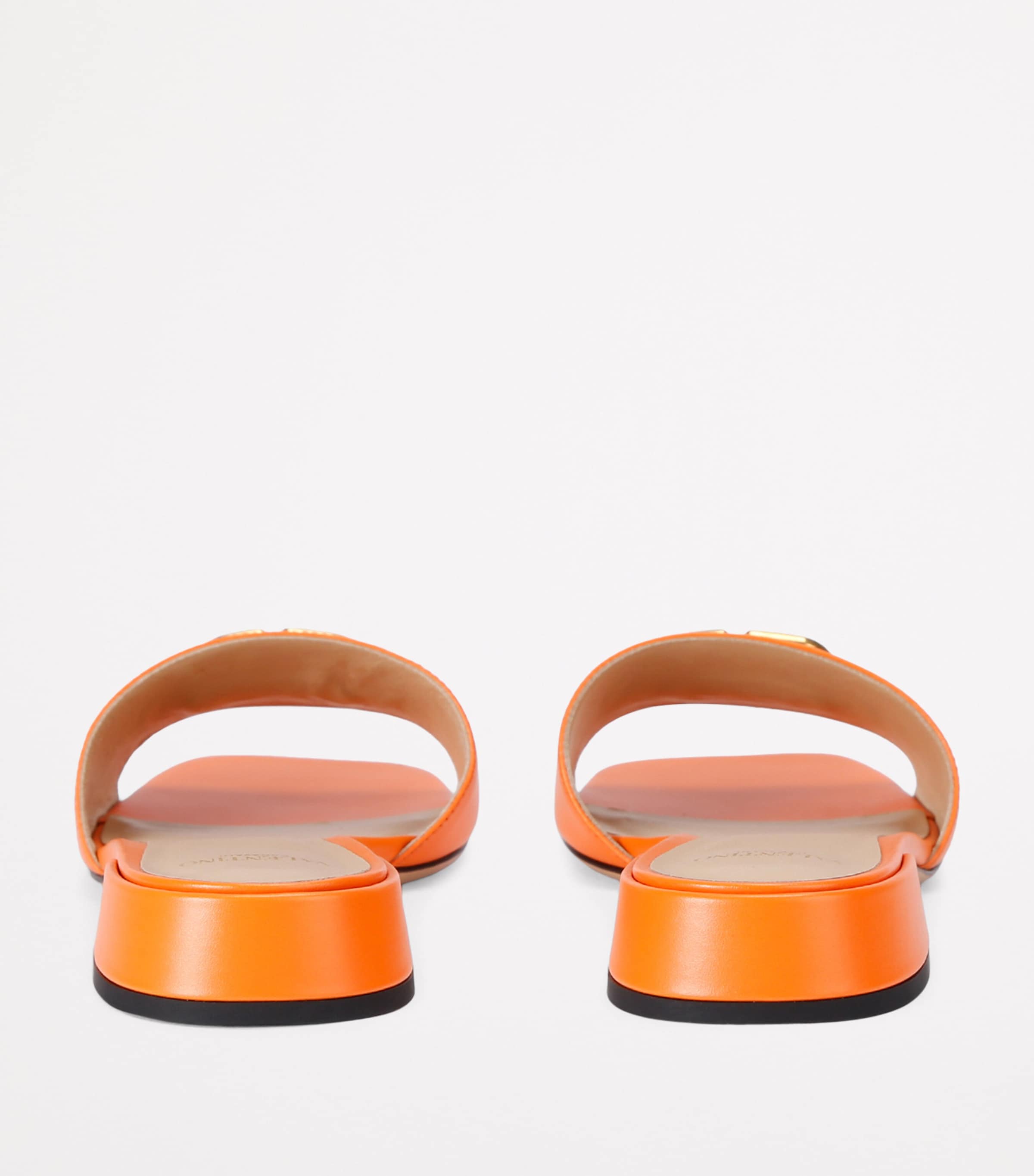 Valentino Garavani Leather VLOGO Slides 20 Orange Image 2