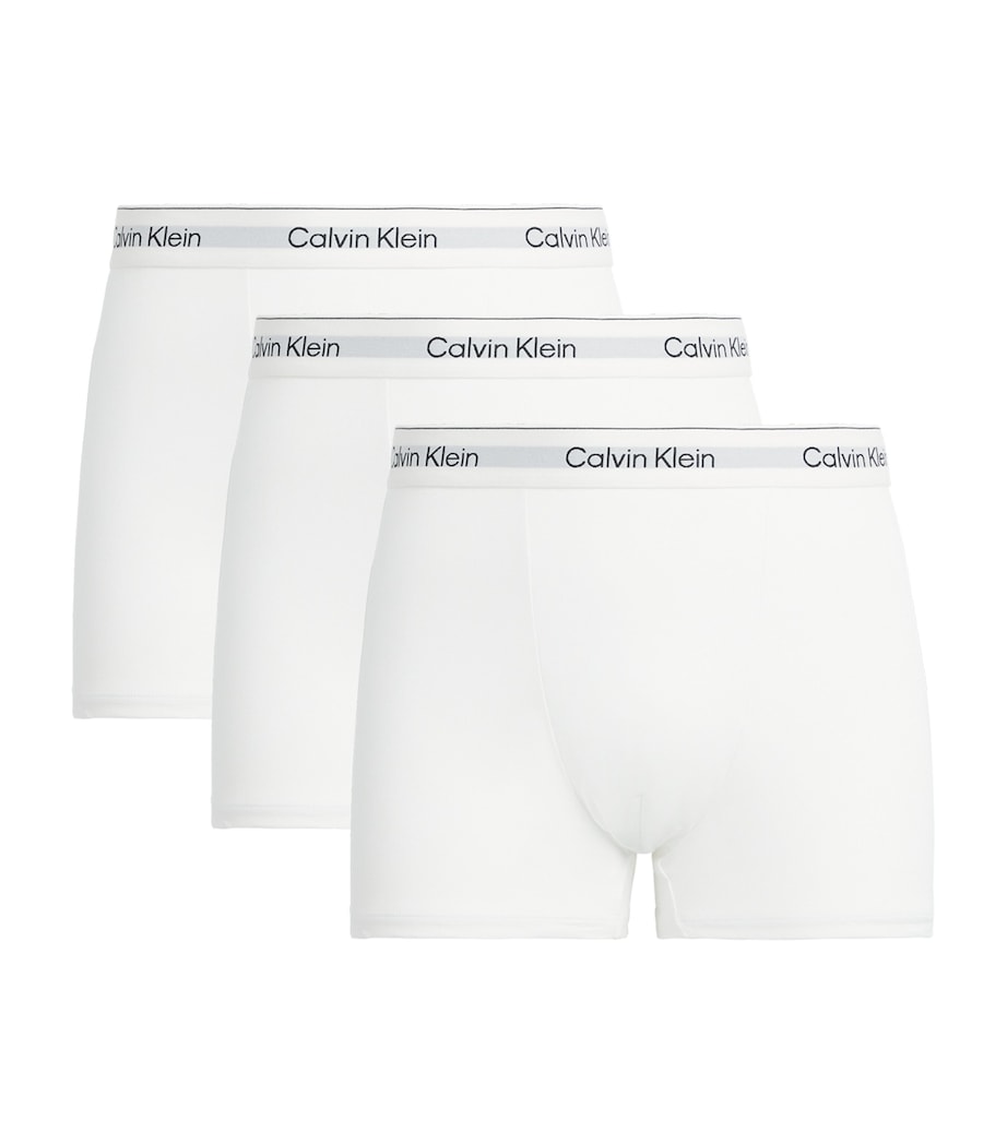 Calvin Klein Mens Cotton Stretch Icon Trunks (Pack of 3) White/white/whi Image 1