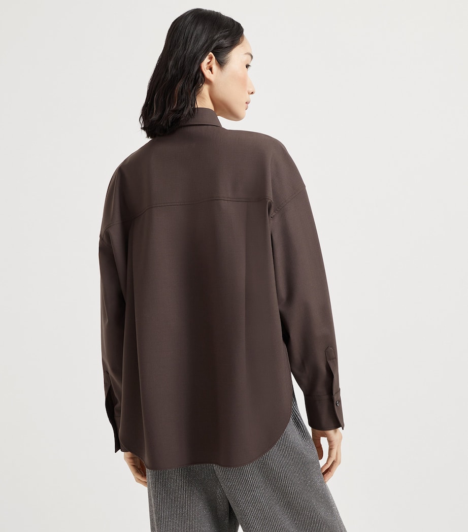 Virgin Wool-Blend Monili-Tab Shirt C019 Image 3