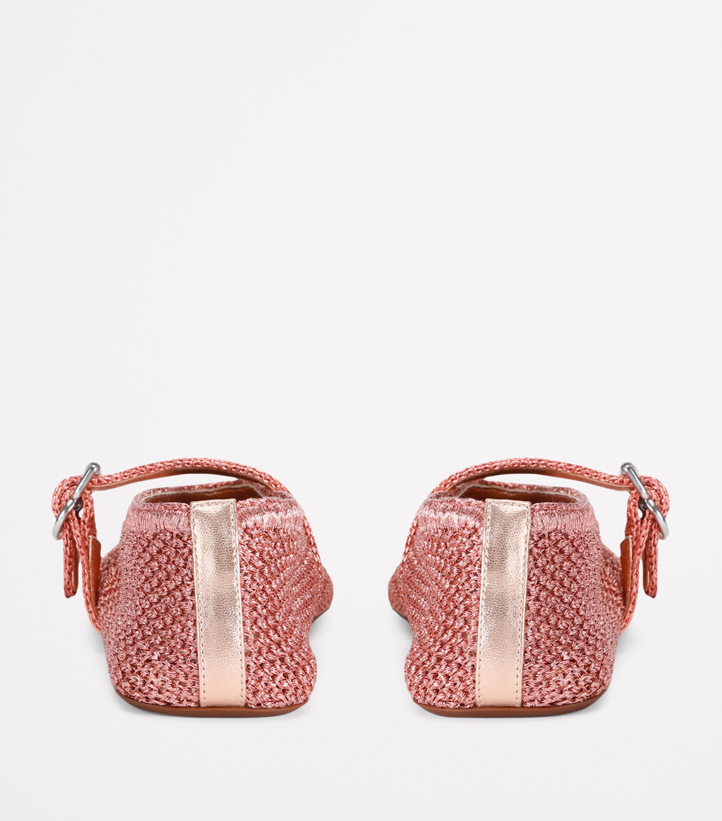 Lurex Crochet Ballet Flats PALE PINK Image 3