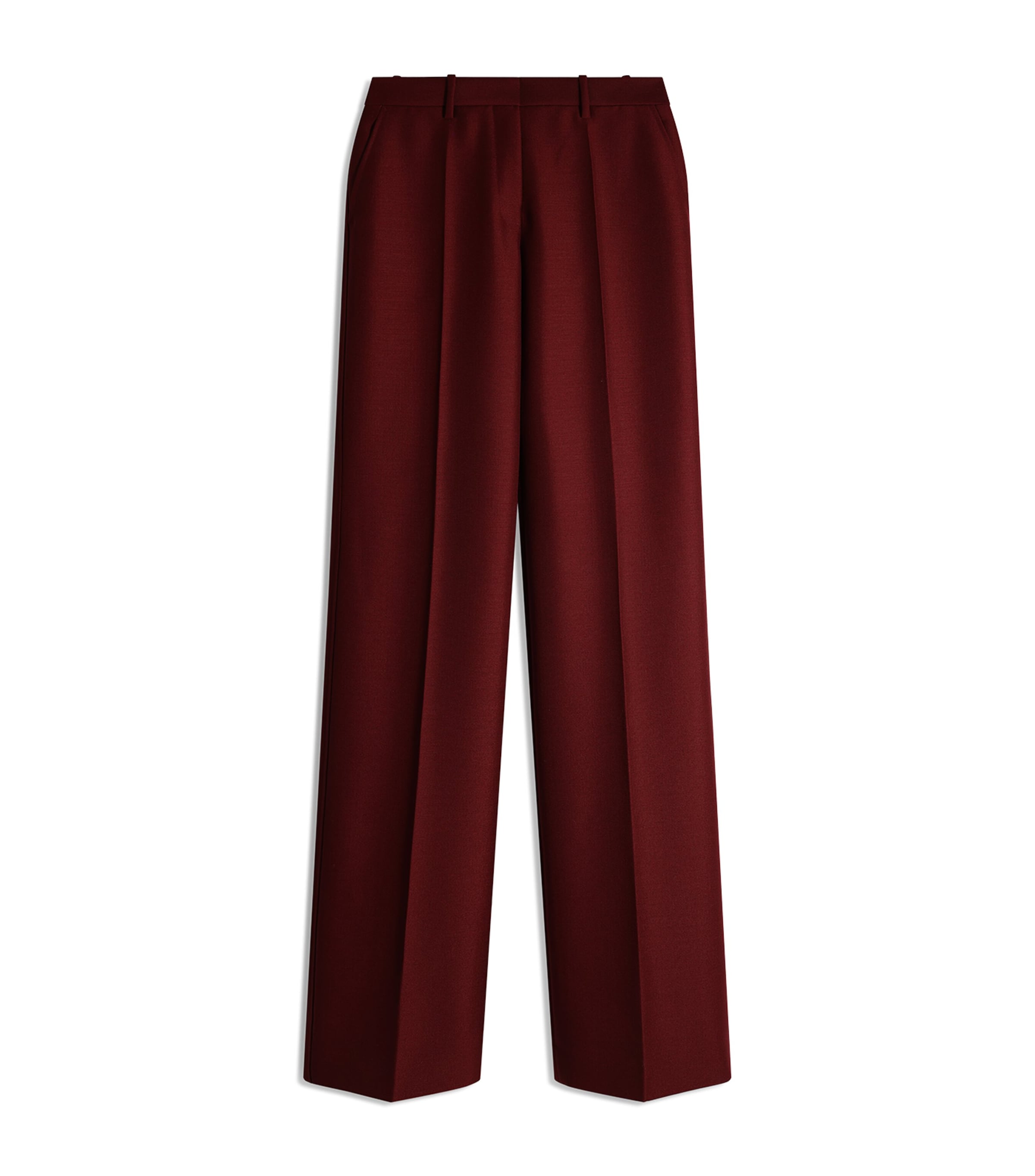 Schiaparelli Womens Mohair-Wool Boyfit Trousers Burgundy Image 1