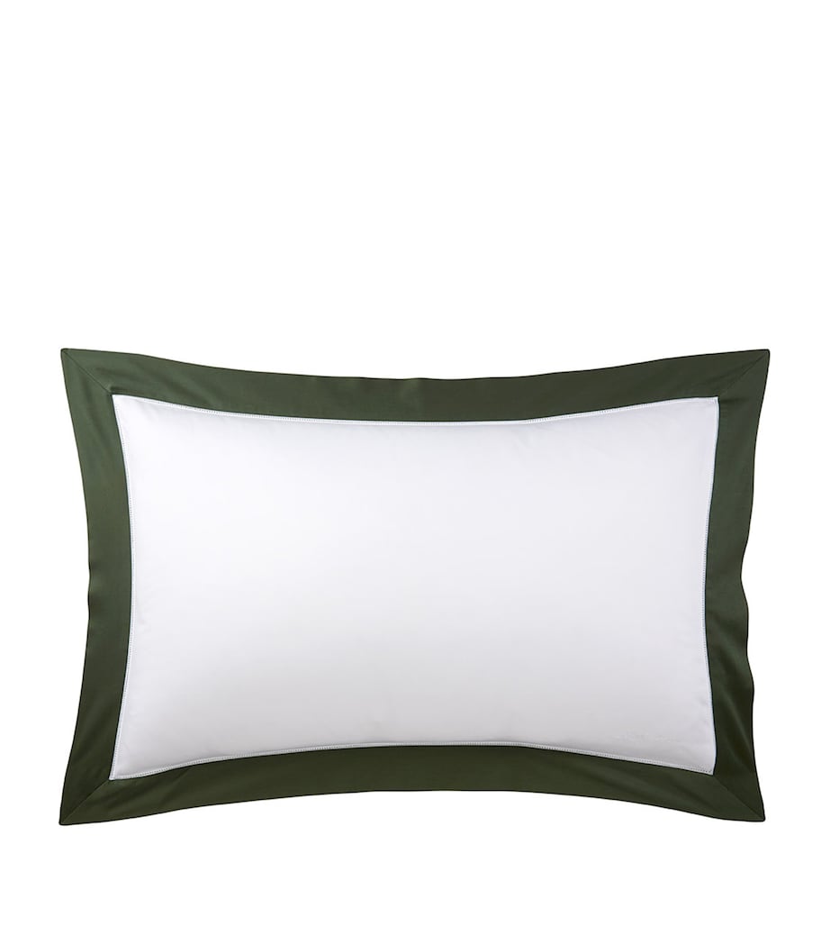 Cotton Langdon King Oxford Pillowcase (54cm x 94cm) DKGREEN Image 1