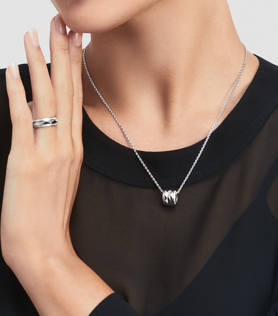 White Gold and Diamond LG Signature Pendant Necklace WHITE GOLD Image 2