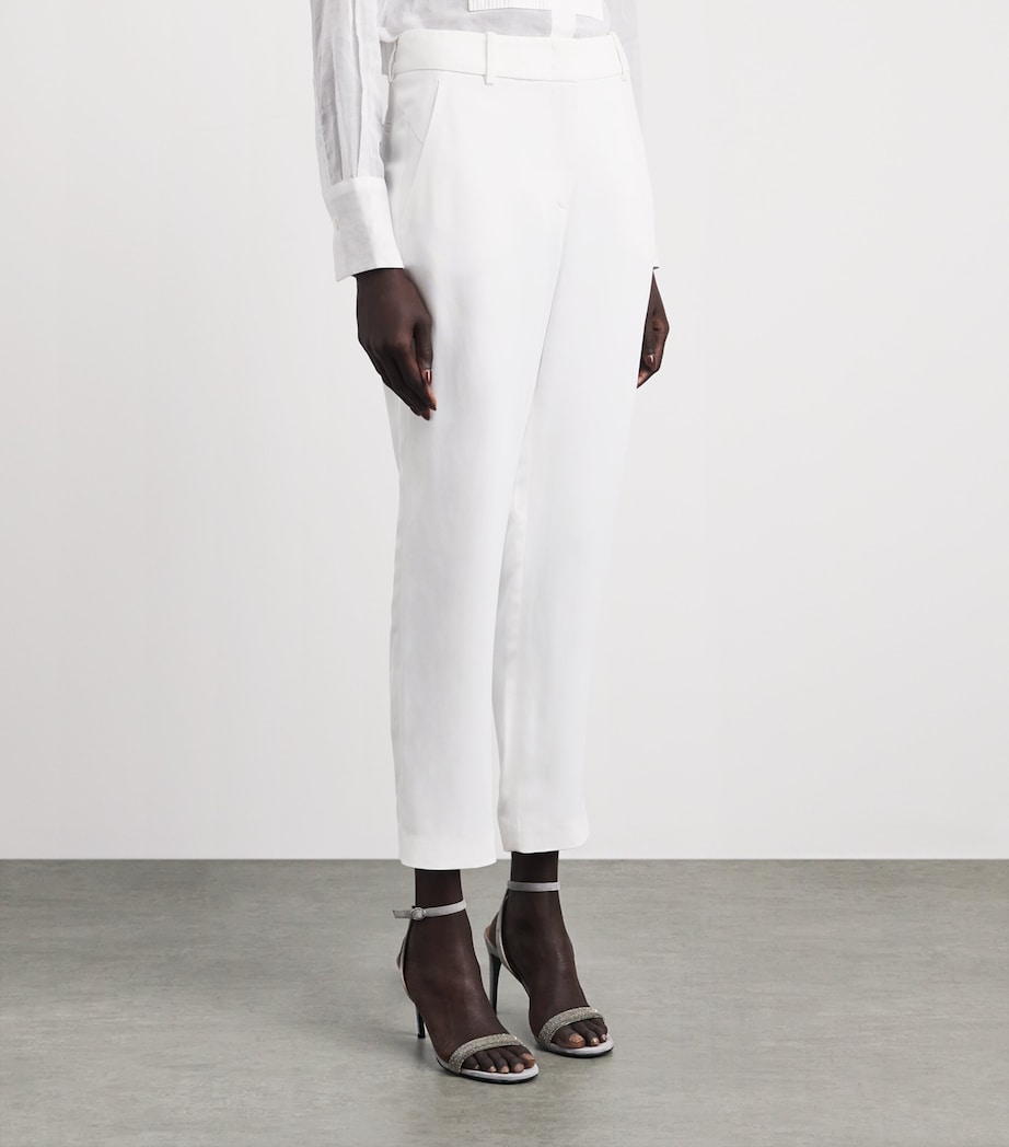 Eleventy Womens Wool-Blend New York Trousers Bianco Image 4