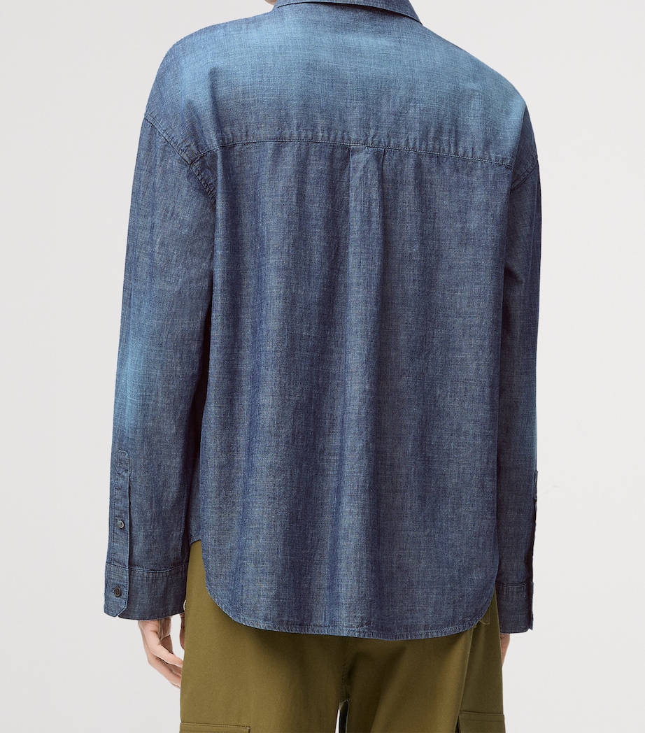 Cotton Chambray Shirt WASHED BLUE Image 4