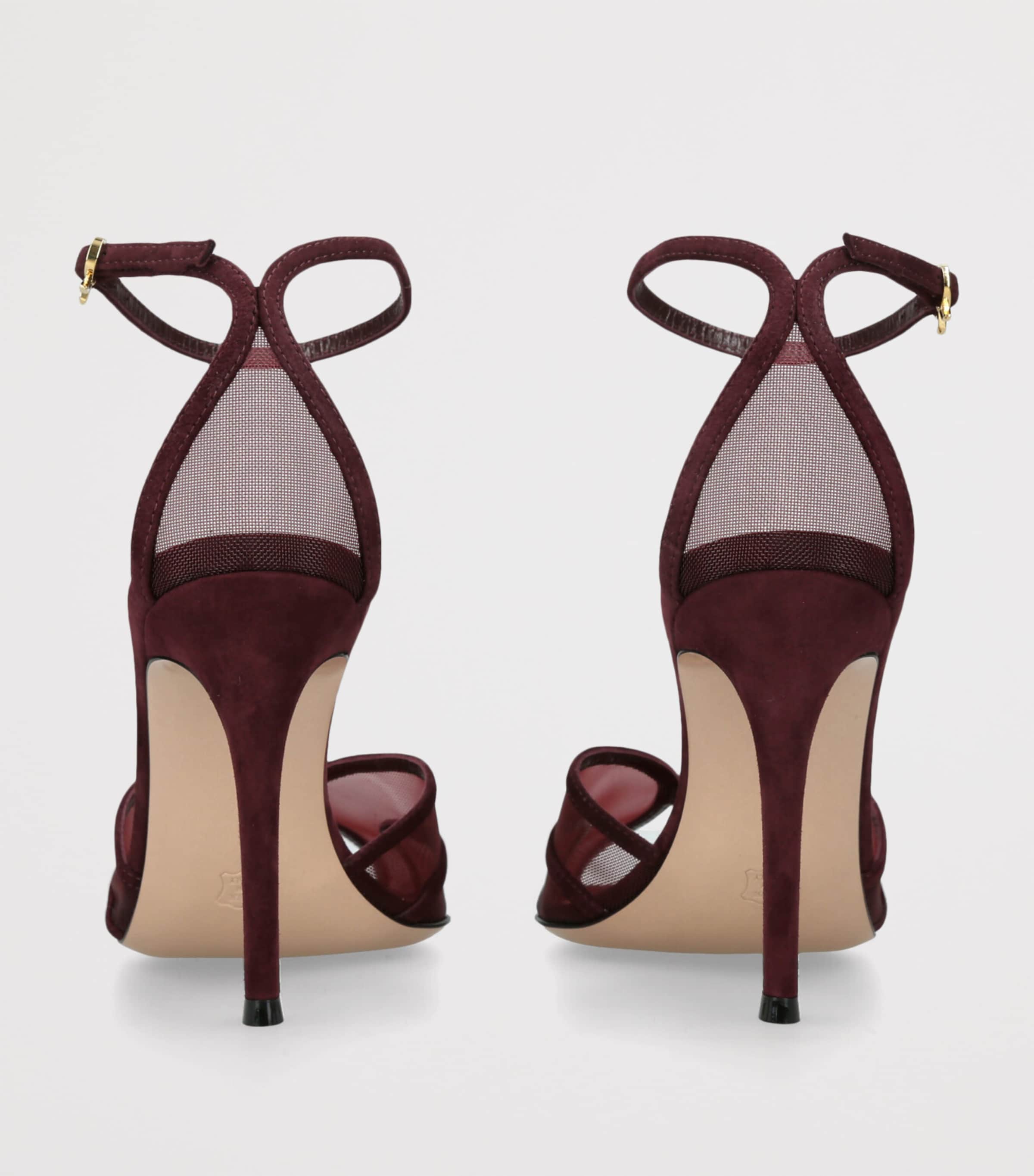 Gianvito Rossi Brown Suede-Mesh Peep-Toe Sandals 100 | Harrods UK