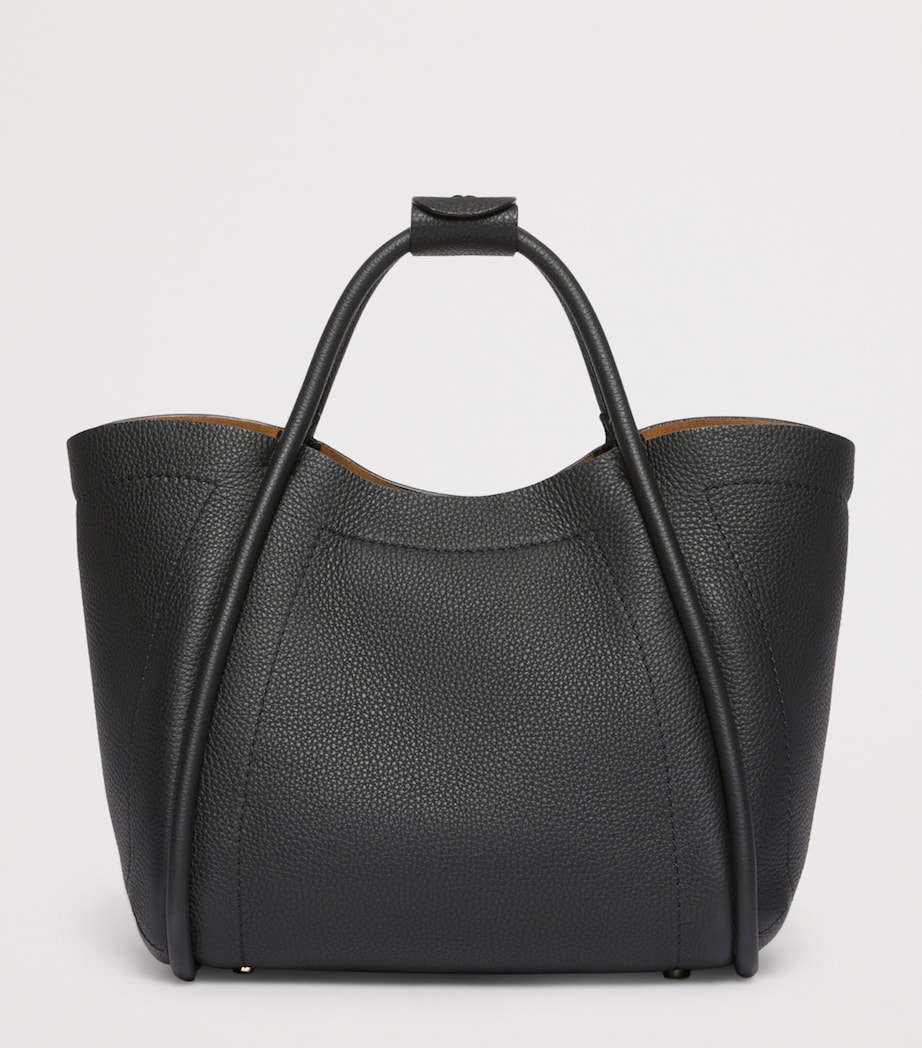 Max Mara Small Leather Marine Top-Handle Bag Black Image 4
