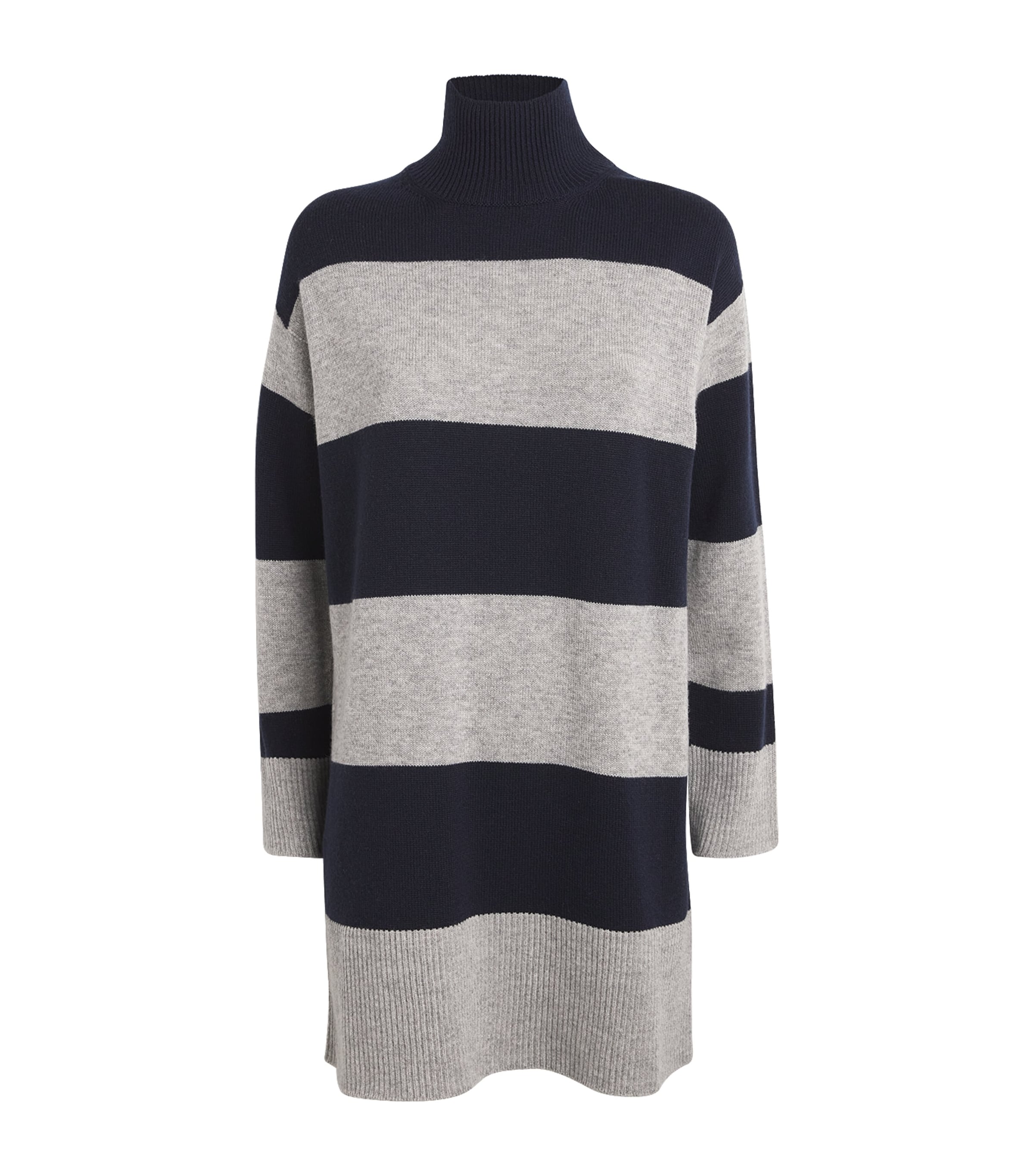 MAX MARA WOOL-CASHMERE STRIPED MINI DRESS