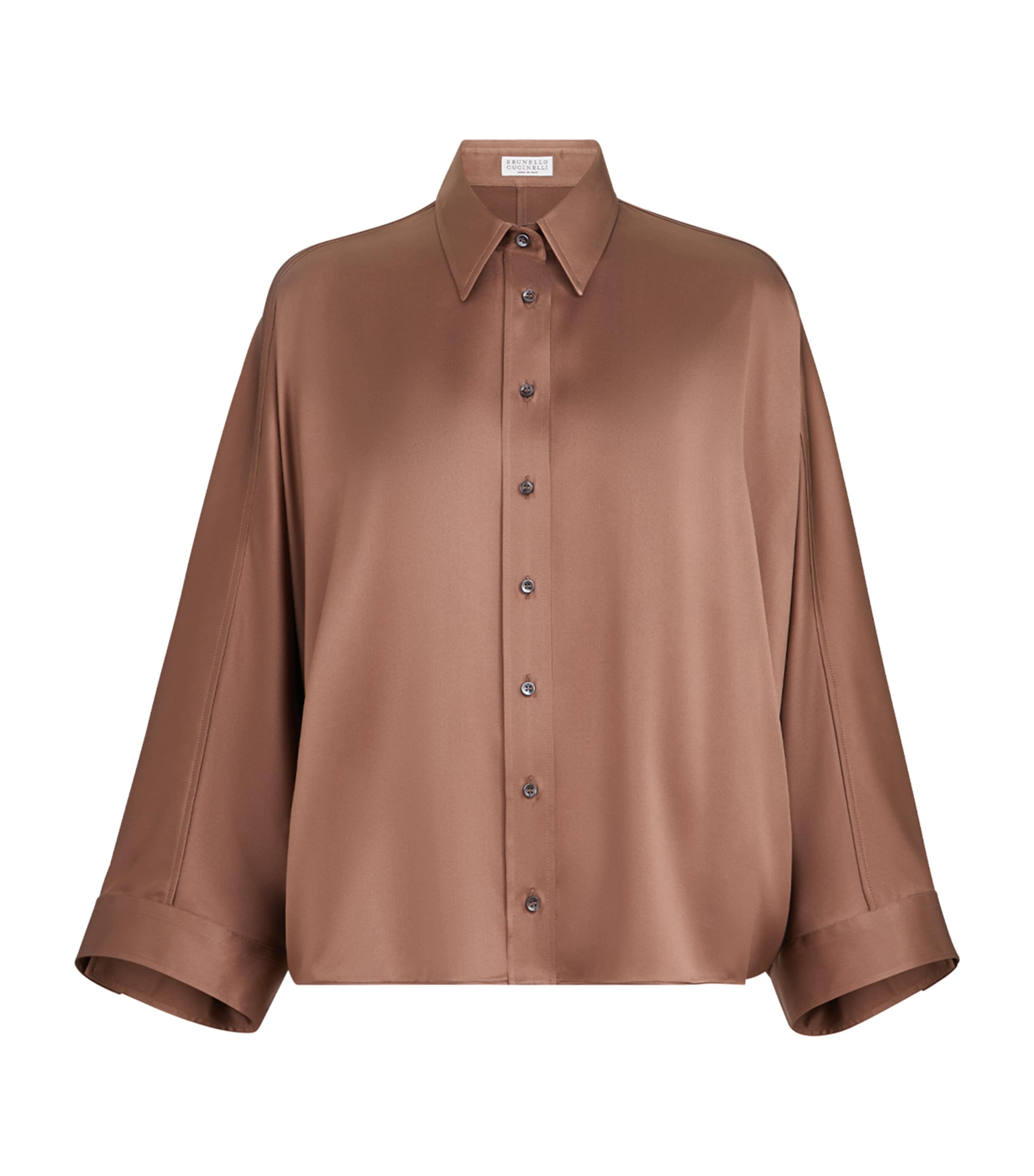 Brunello Cucinelli Womens Silk-Blend Shirt Image 1