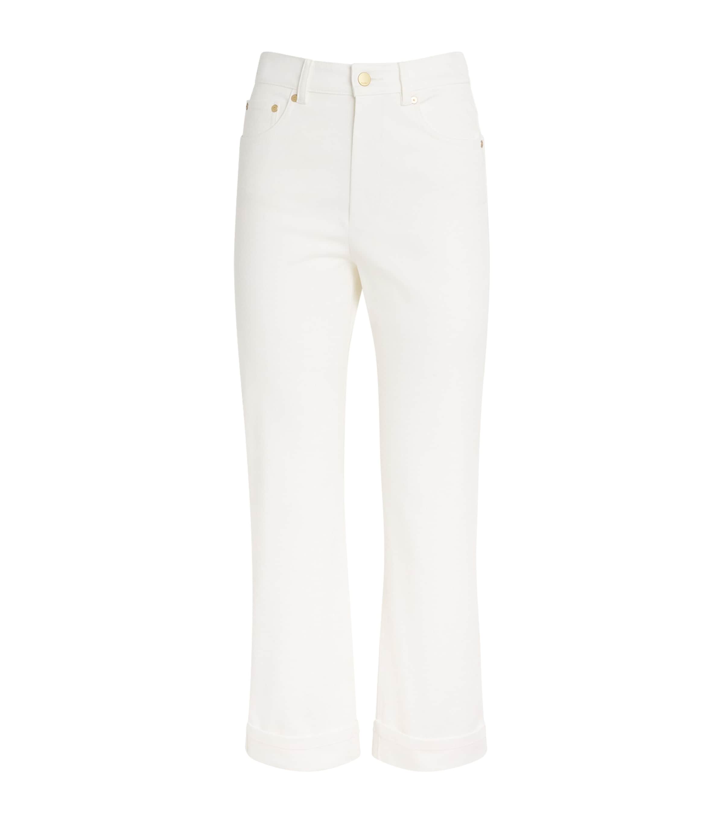 Max Mara Stretch-cotton Bull Jeans In White