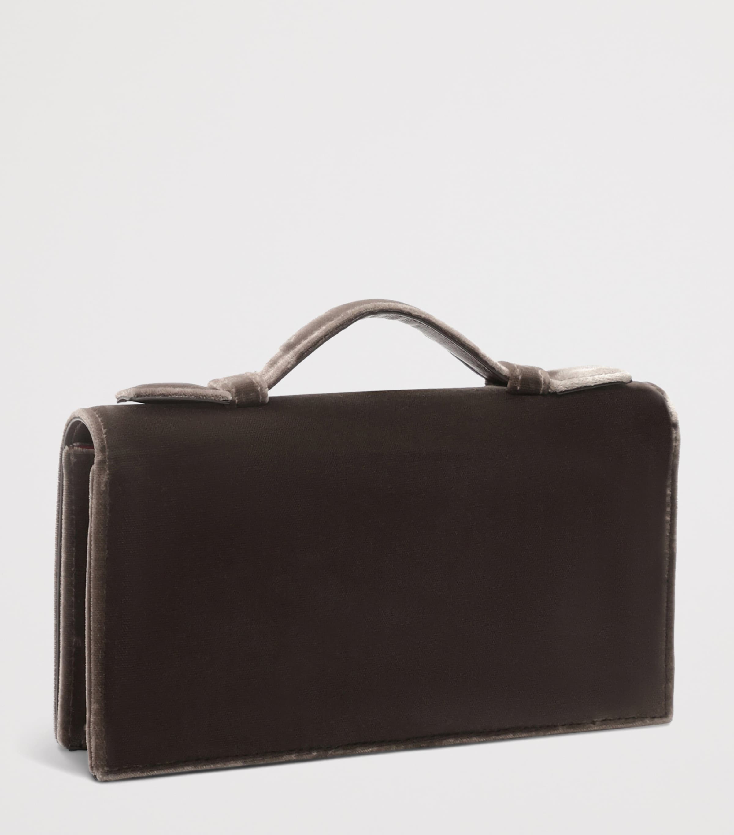 Velvet Keyhole Bijou Clutch Bag 803 TAUPE Image 3