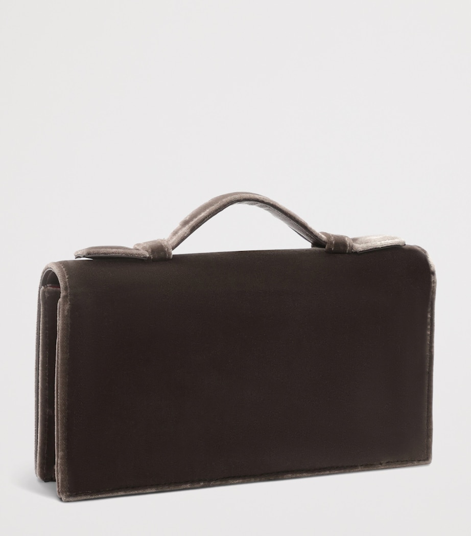 Velvet Keyhole Bijou Clutch Bag 803 TAUPE Image 3