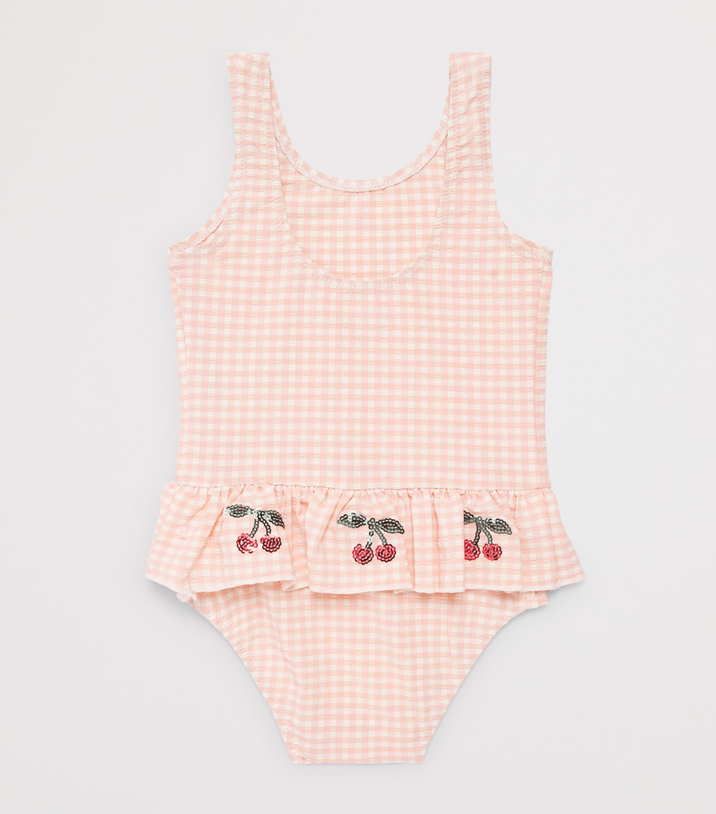 KONGES SLOJD Check Etta Swimsuit (6 Months-10 Years) Mellow Rose Image 2