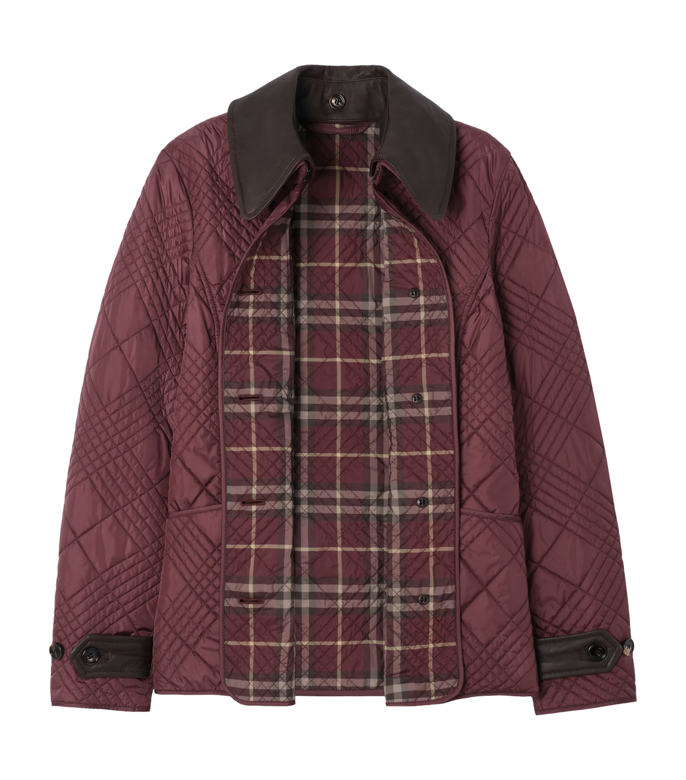 Burberry Womens Quilted Fernleigh Jacket Vineyard Red Image 5