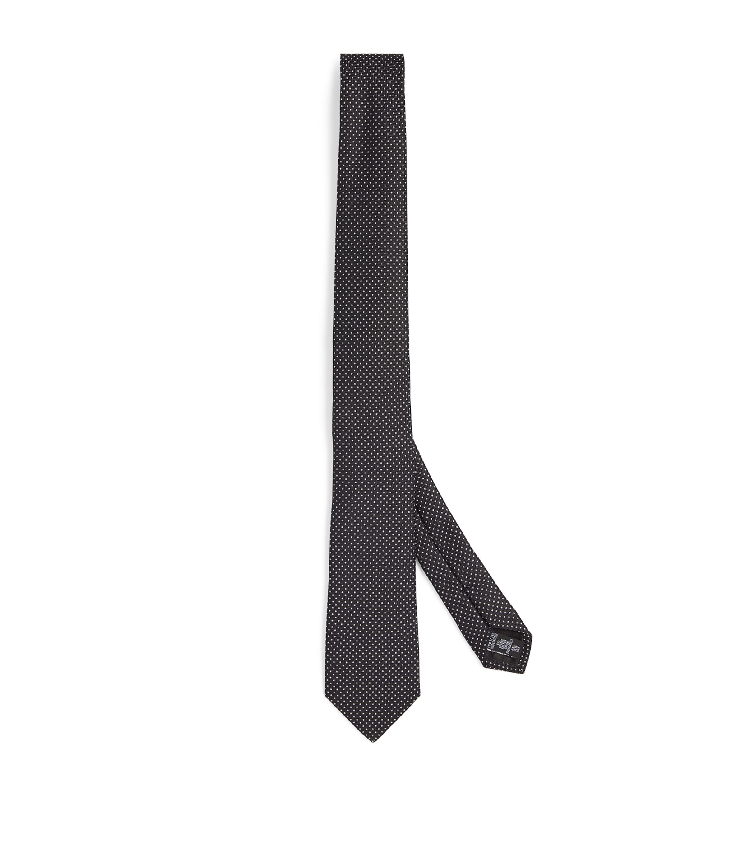 Giorgio Armani Silk Polka-dot Tie In Black