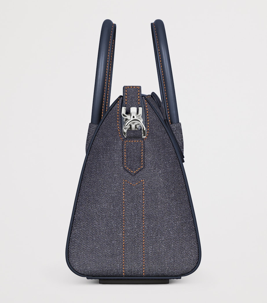 Mini Denim Antigona Top-Handle Bag INDIGO BLUE Image 2