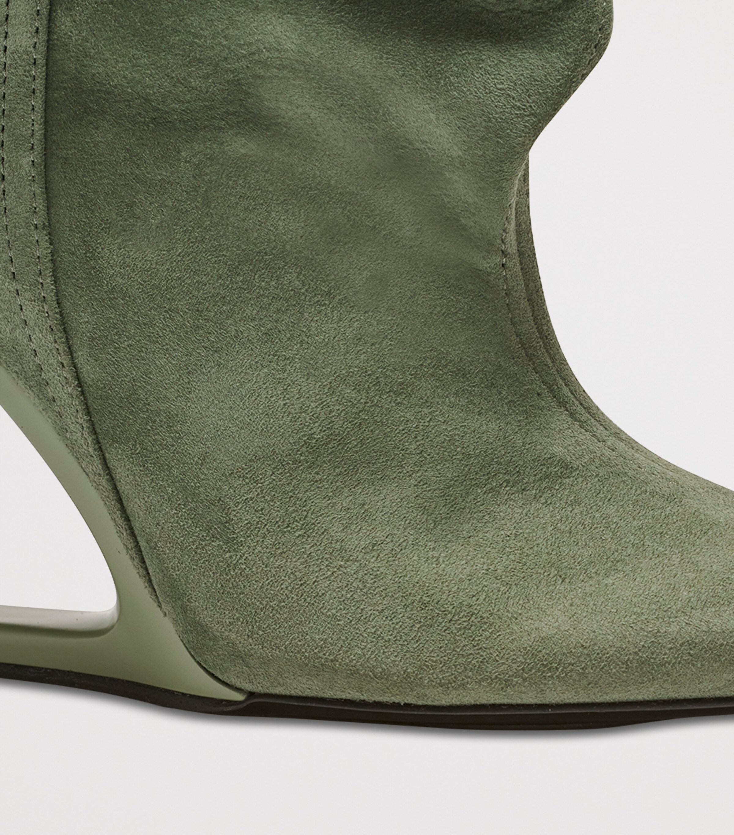 Balmain Suede No Wedge Ankle Boots 95 Faded Green Image 5