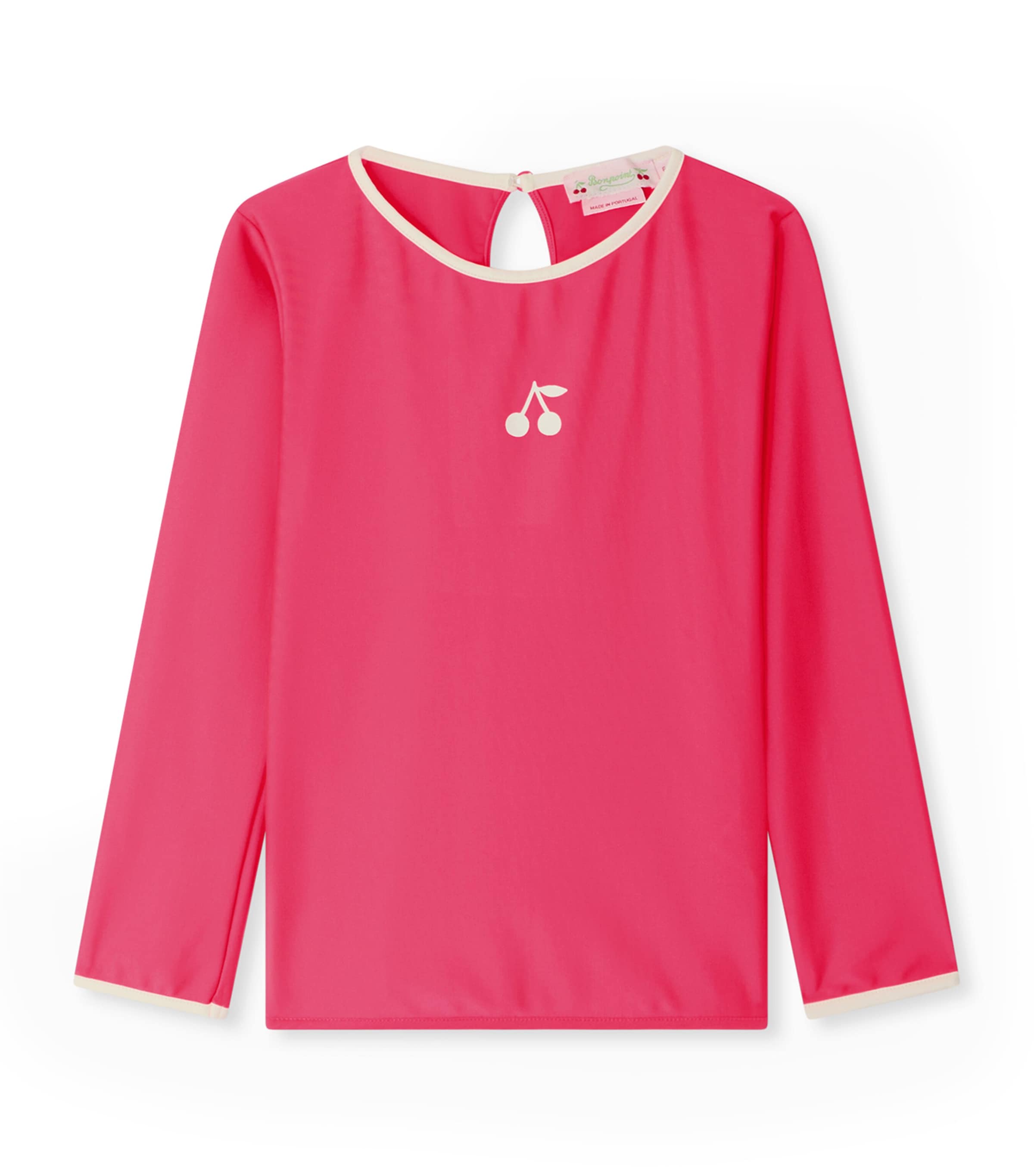 Bonpoint Long-Sleeve Swim Top (10-14 Years) Rose Fluo Image 1
