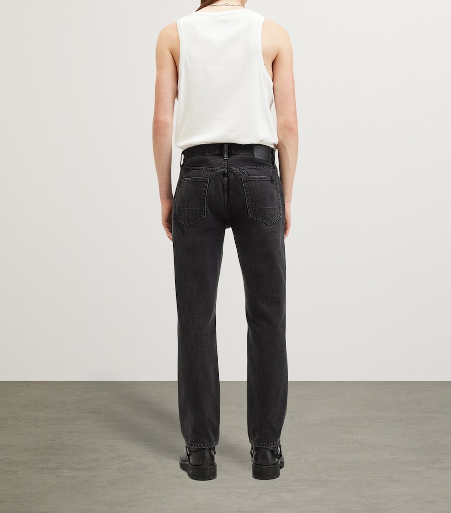 AllSaints Mens Reid Straight Jeans Black Image 4