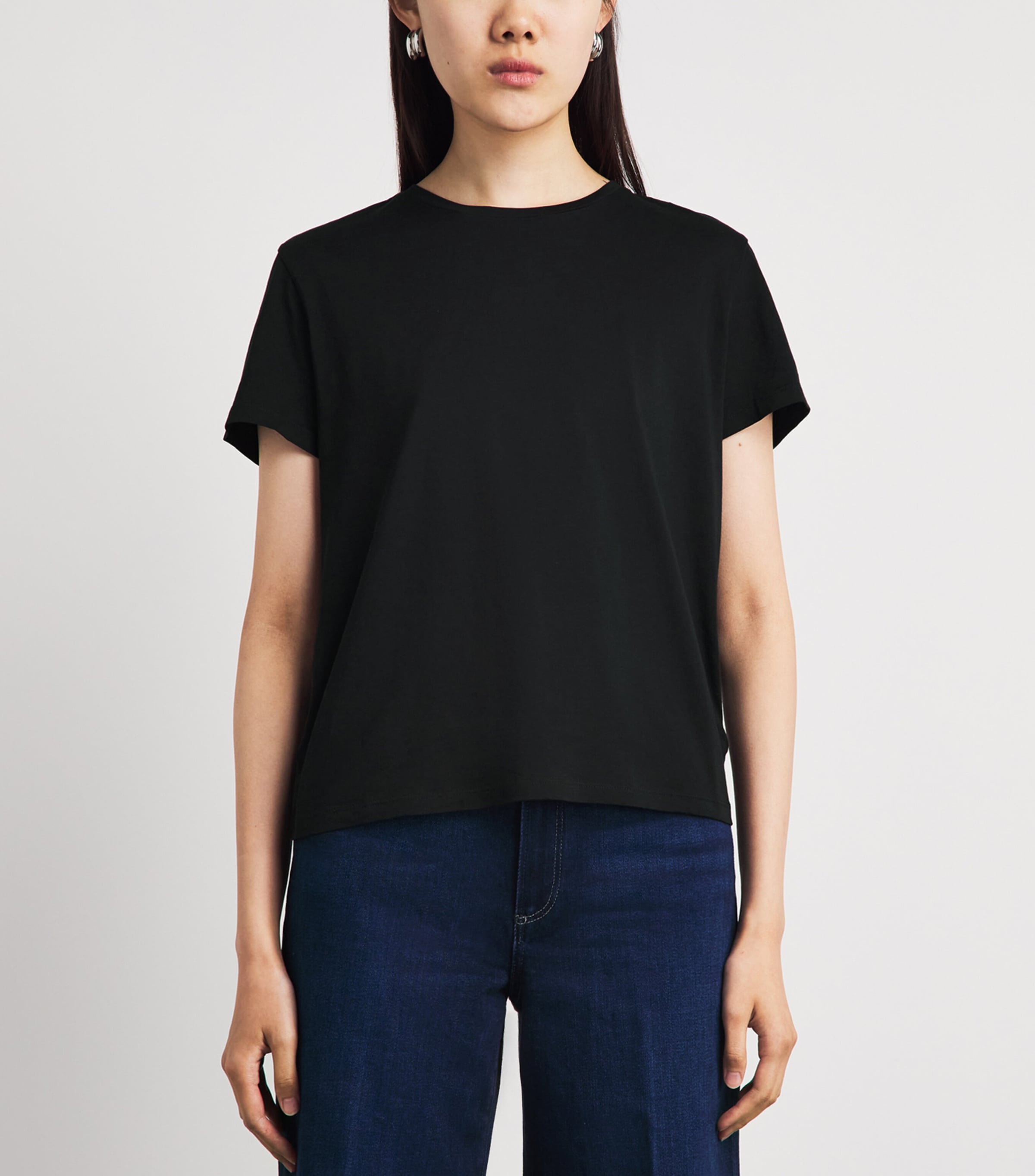 PAIGE Womens Cotton Haven T-Shirt Black Image 4