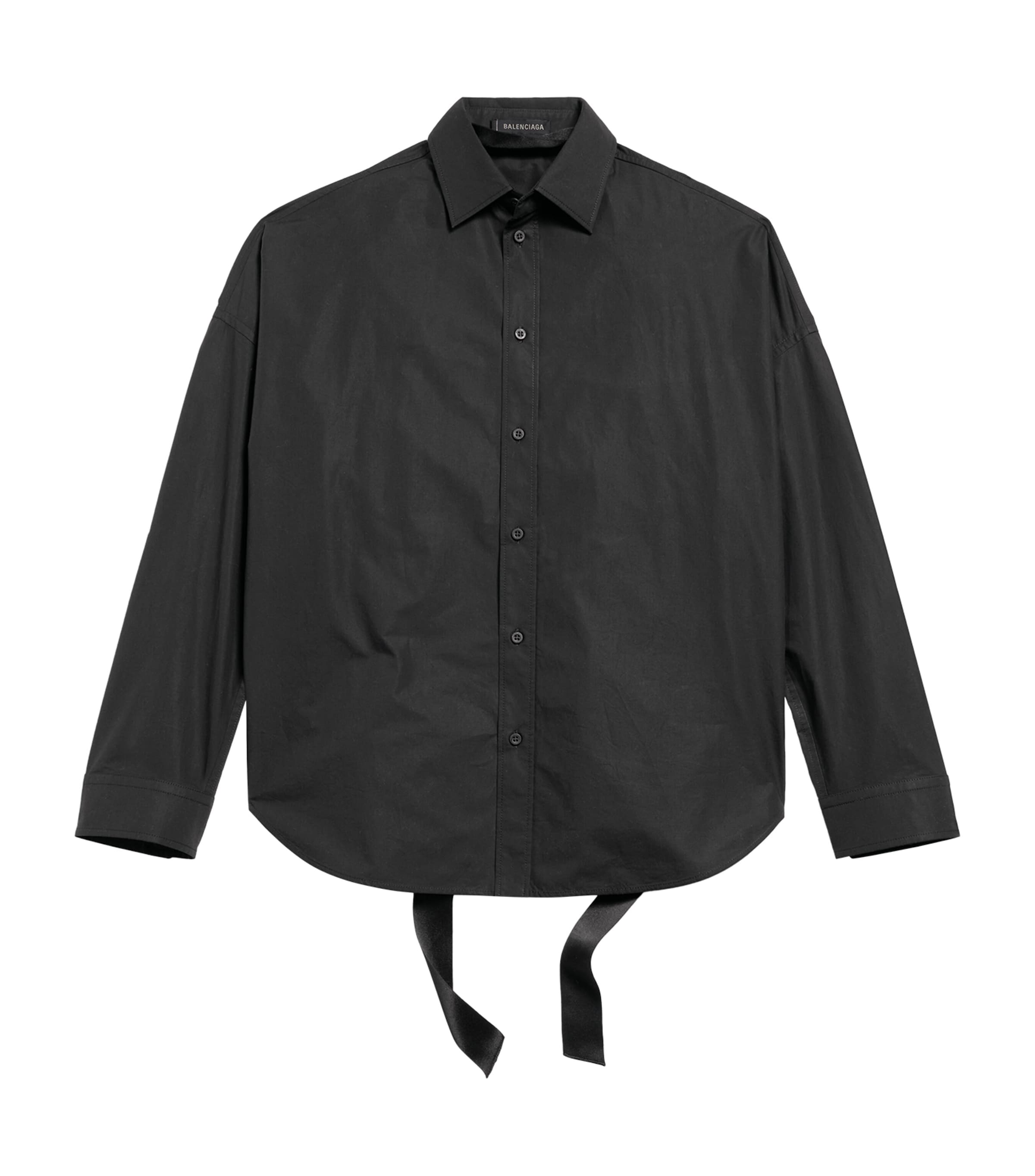 【BALENCIAGA】Lace-Up Back Cotton T-Shirt New Balenciaga Back T-shirt Medium Fit in Black | Balenciaga US
