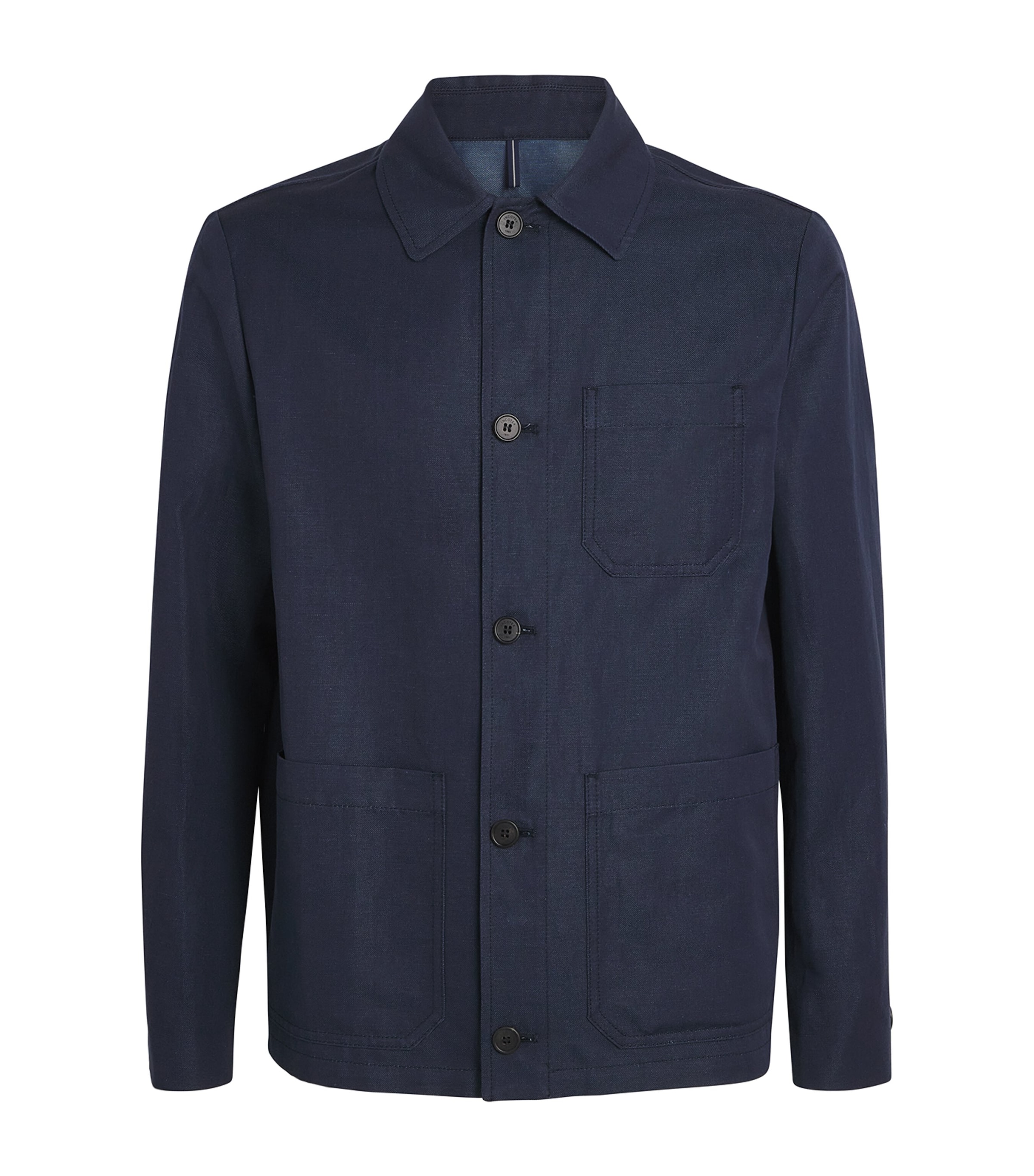 slowear Mens Linen-Cotton Overshirt Blue Scuro Image 1