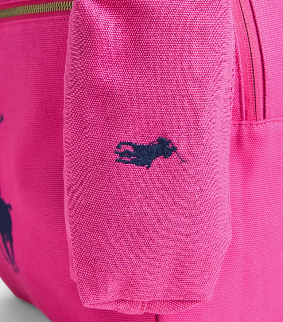 Ralph Lauren Kids Canvas Polo Pony Backpack Preppy Pink Image 4