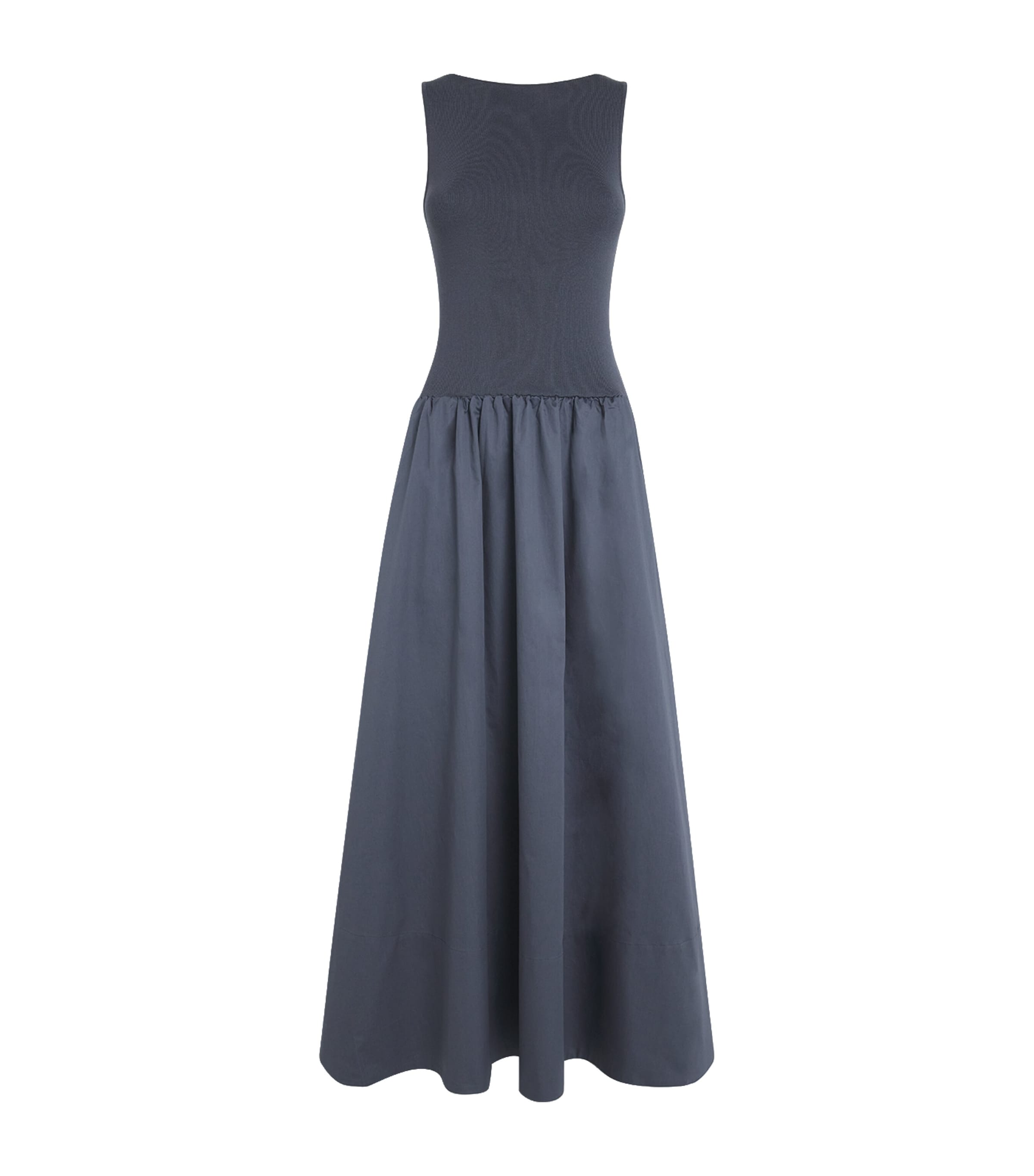 St Agni Bateau Cut Out Dress Graphite In Gray