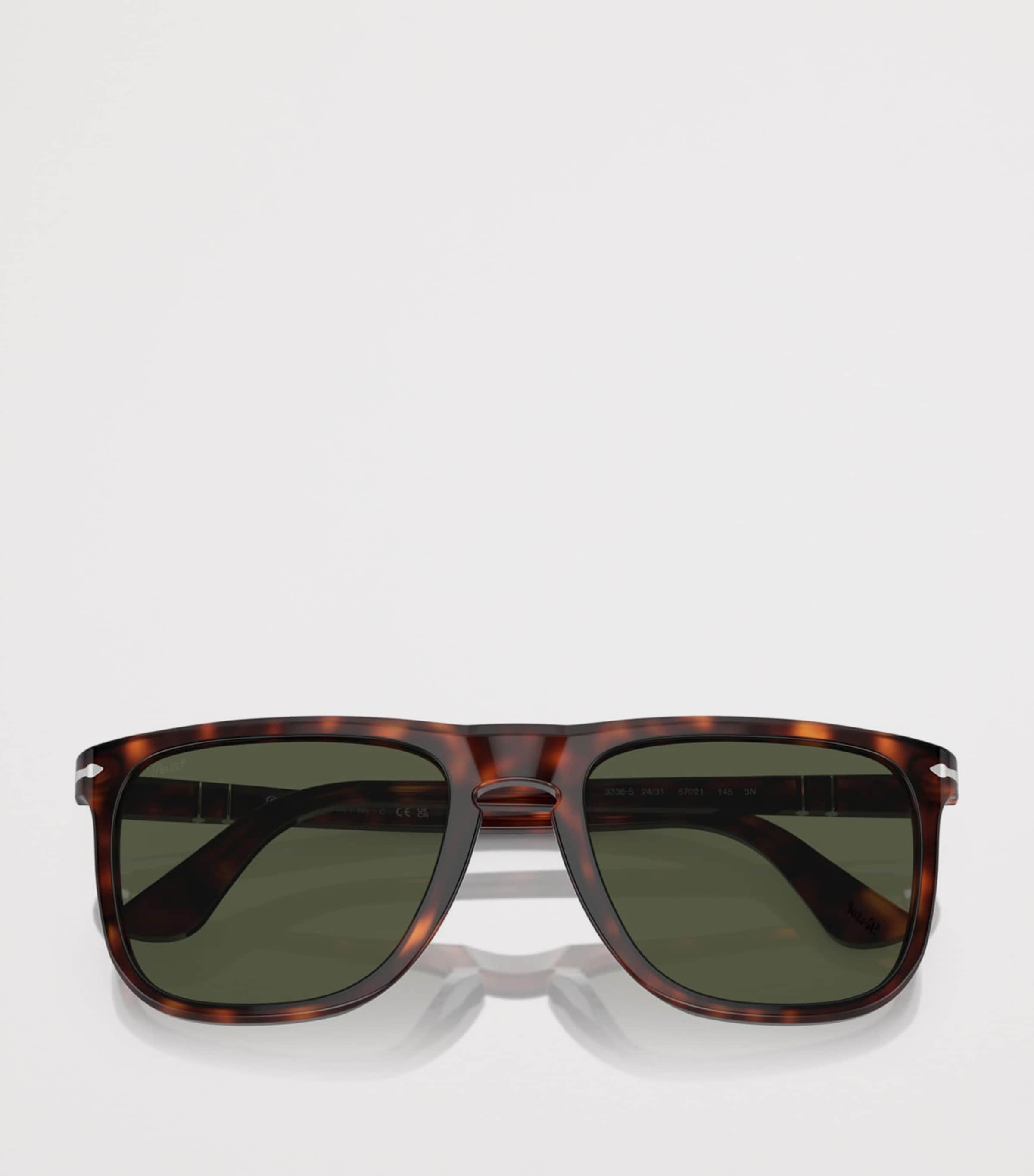 Persol Square Pilot Sunglasses Brown Image 5