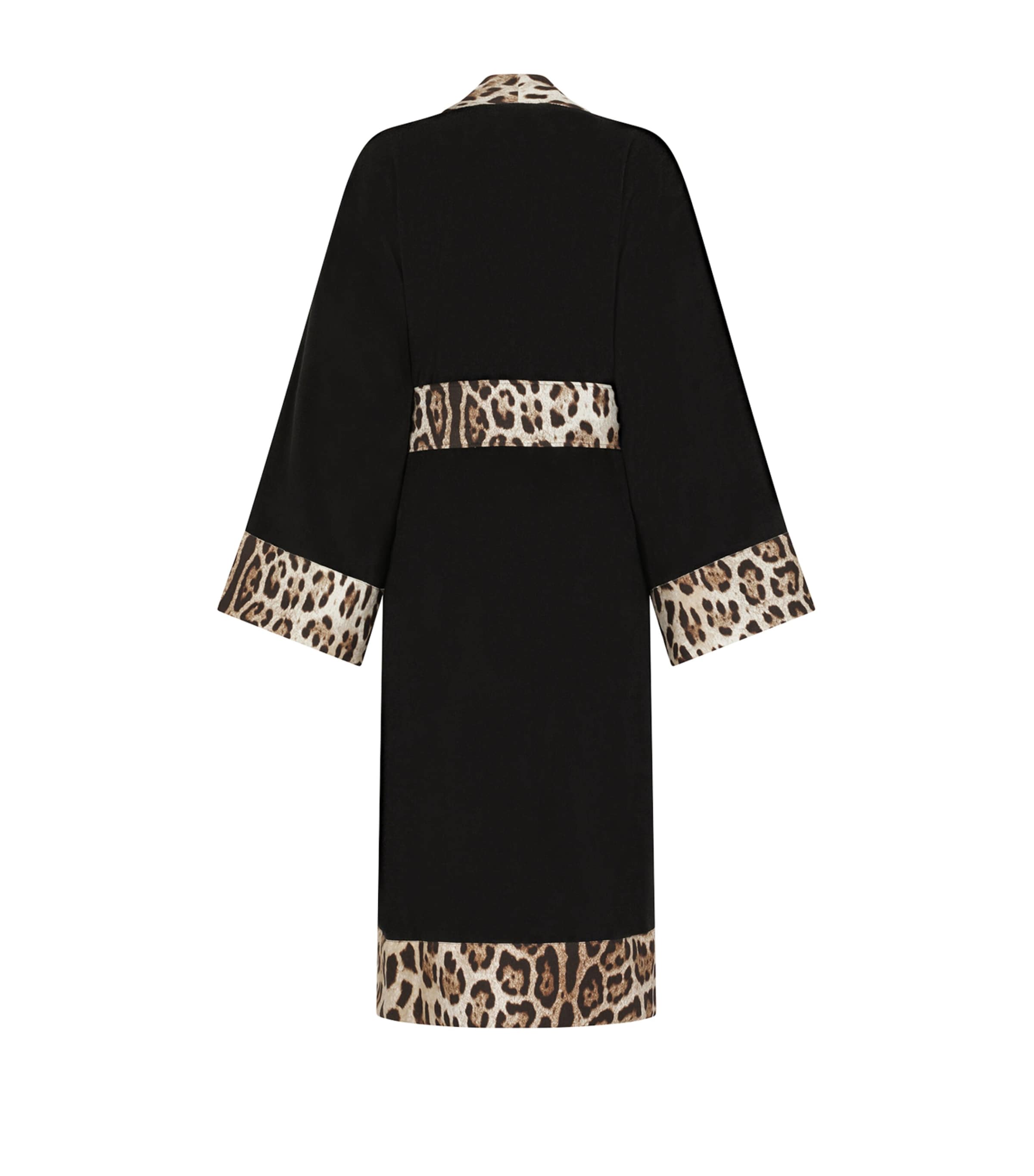 Terry Cotton Leopard Print Robe UL002 NERO LEOPARDO Image 2