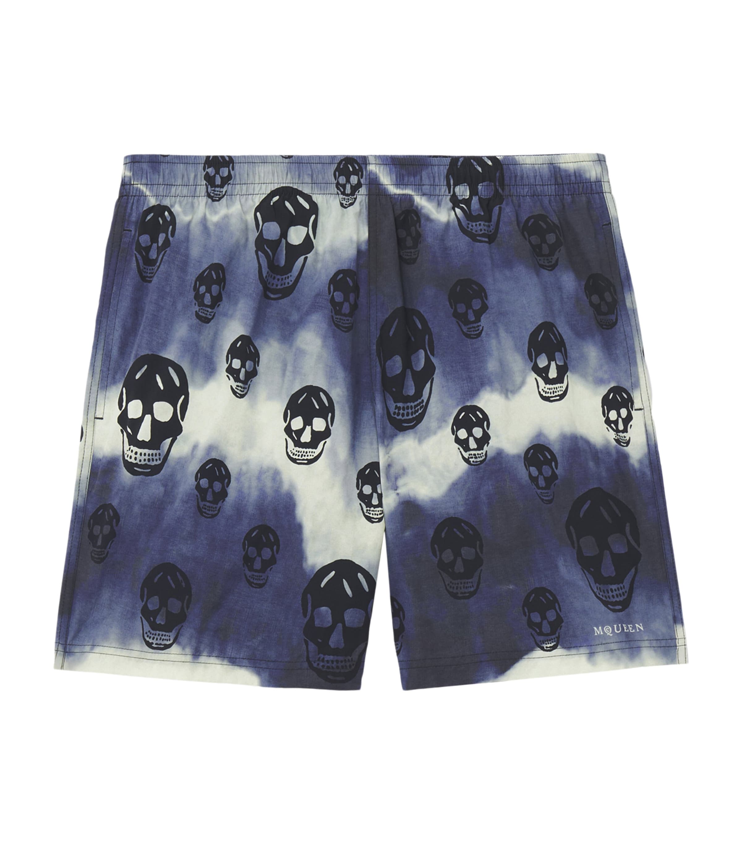 McQueen Mens Tie-Dye Skull Swim Shorts Image 1