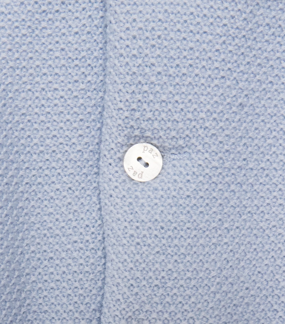Paz Rodriguez Cotton Knit Cardigan (1-24 Months) Light Blue Image 3