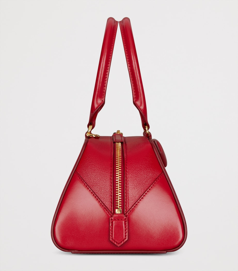 Small Leather Antigona Cube East-West Top-Handle Bag VERMILLON Image 3