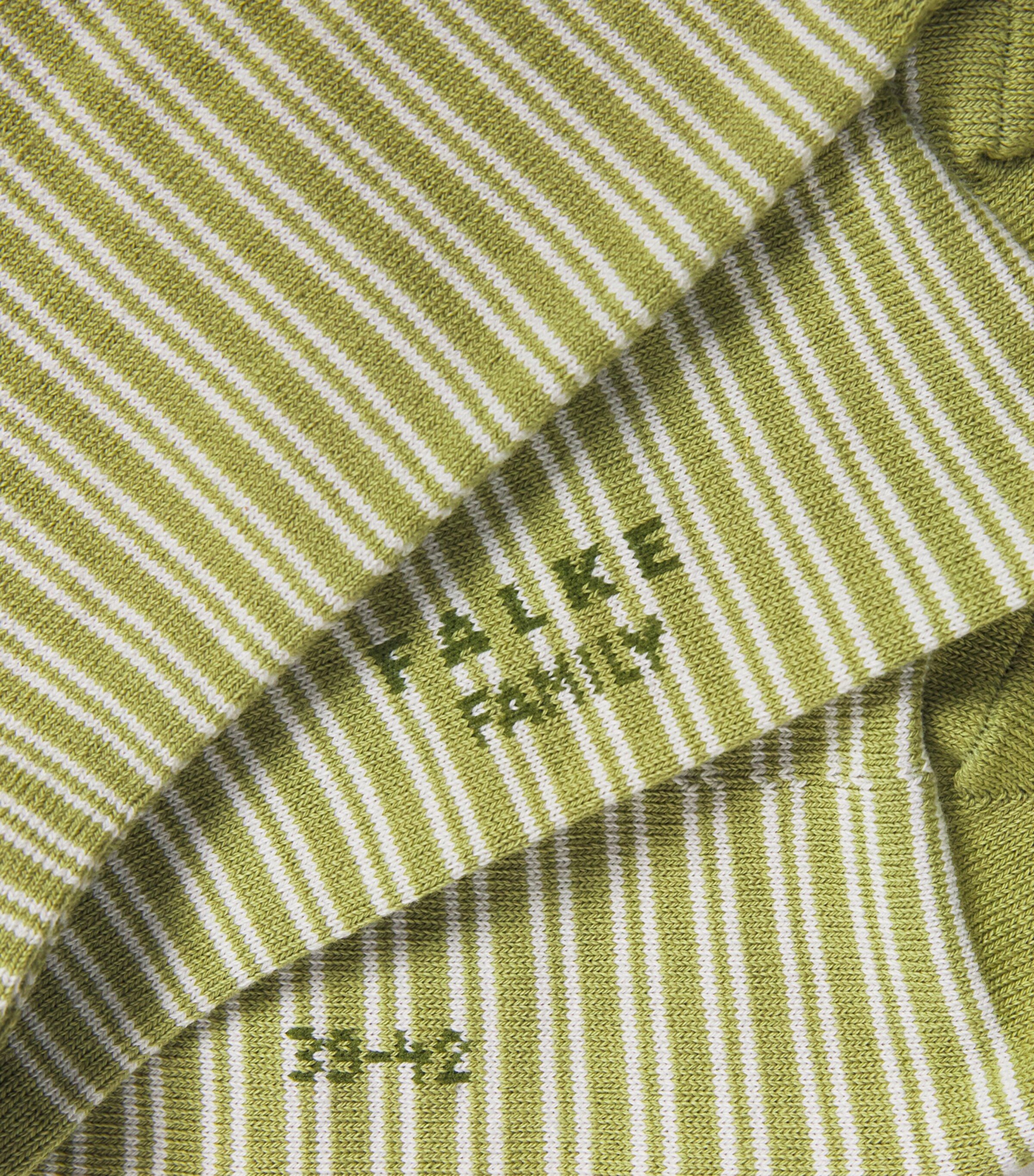 Falke Mens Cotton-Blend Stripe Family Socks Ferngreen Image 2