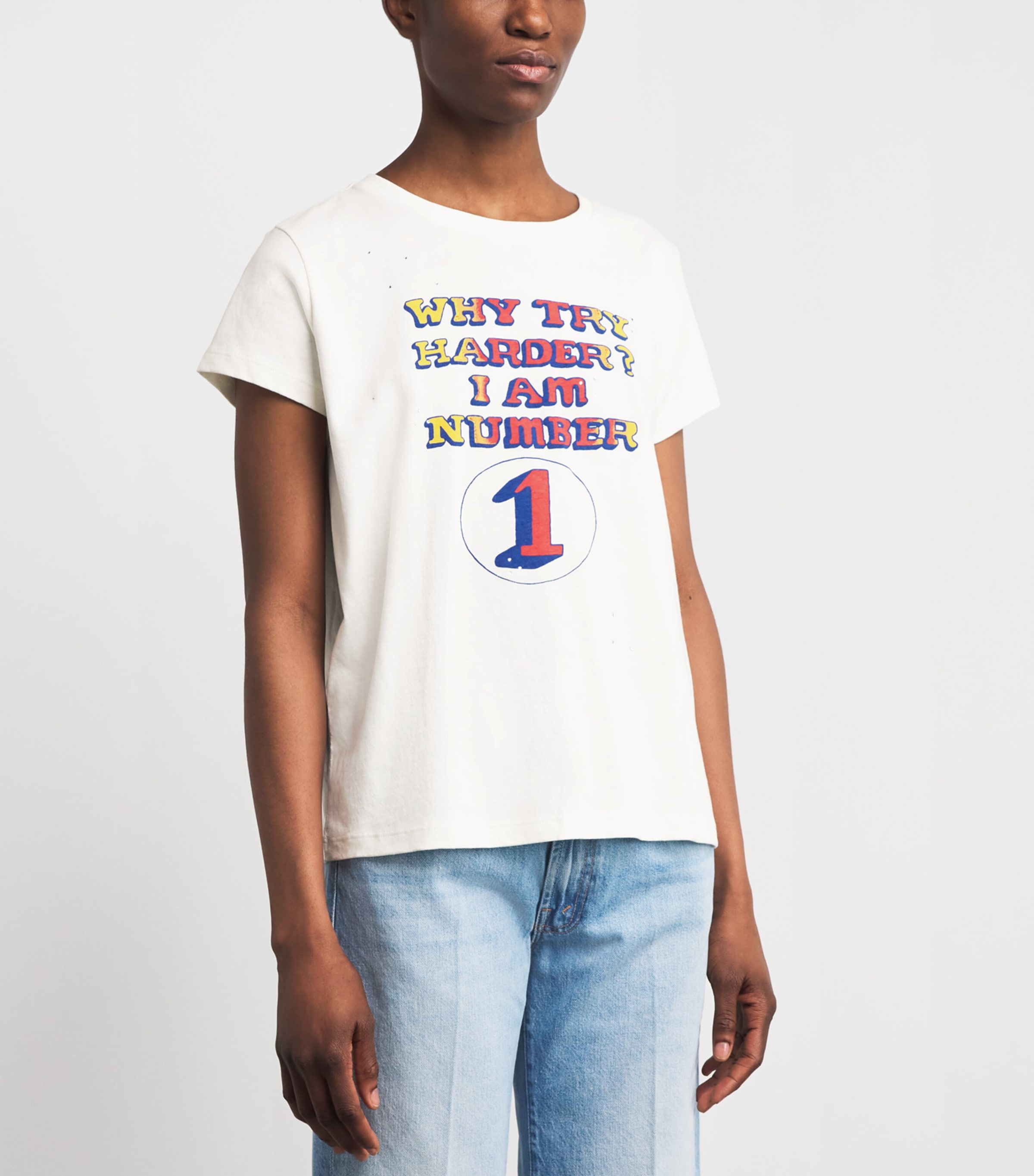 MOTHER Womens Cotton The Boxy Goodie Goodie T-Shirt Wyt Why Try Har Image 4