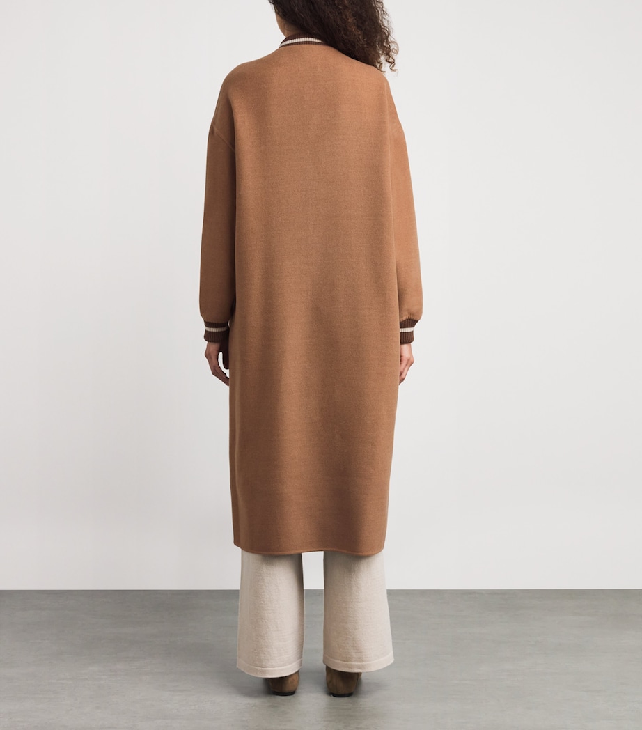 Wool Longline Bomber Jacket VISONE SABBIA Image 4