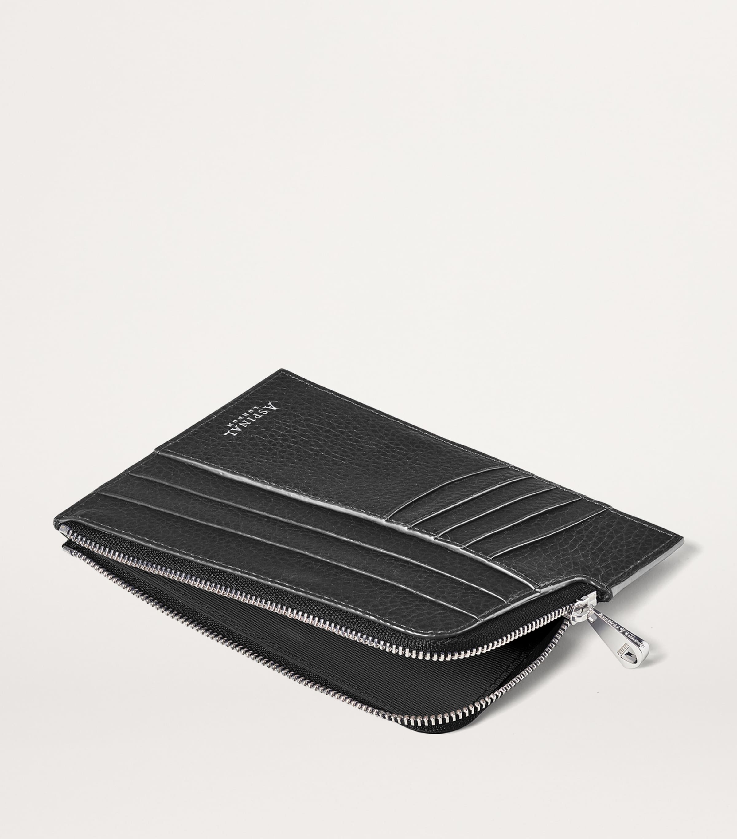 Leather Zipped Travel Wallet TOBACCO Image 3