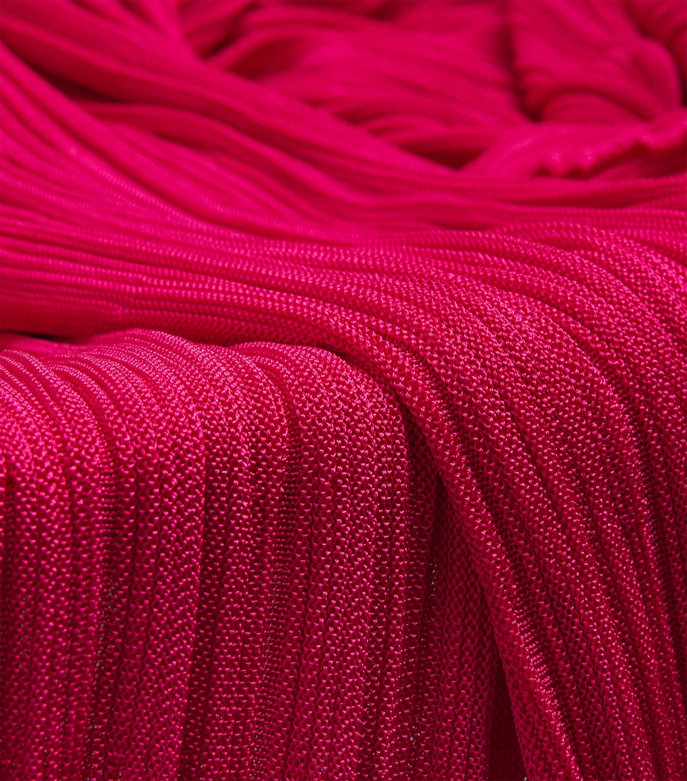 Knitted One-Shoulder Maxi Dress VAR 153 FUCHSIA Image 5