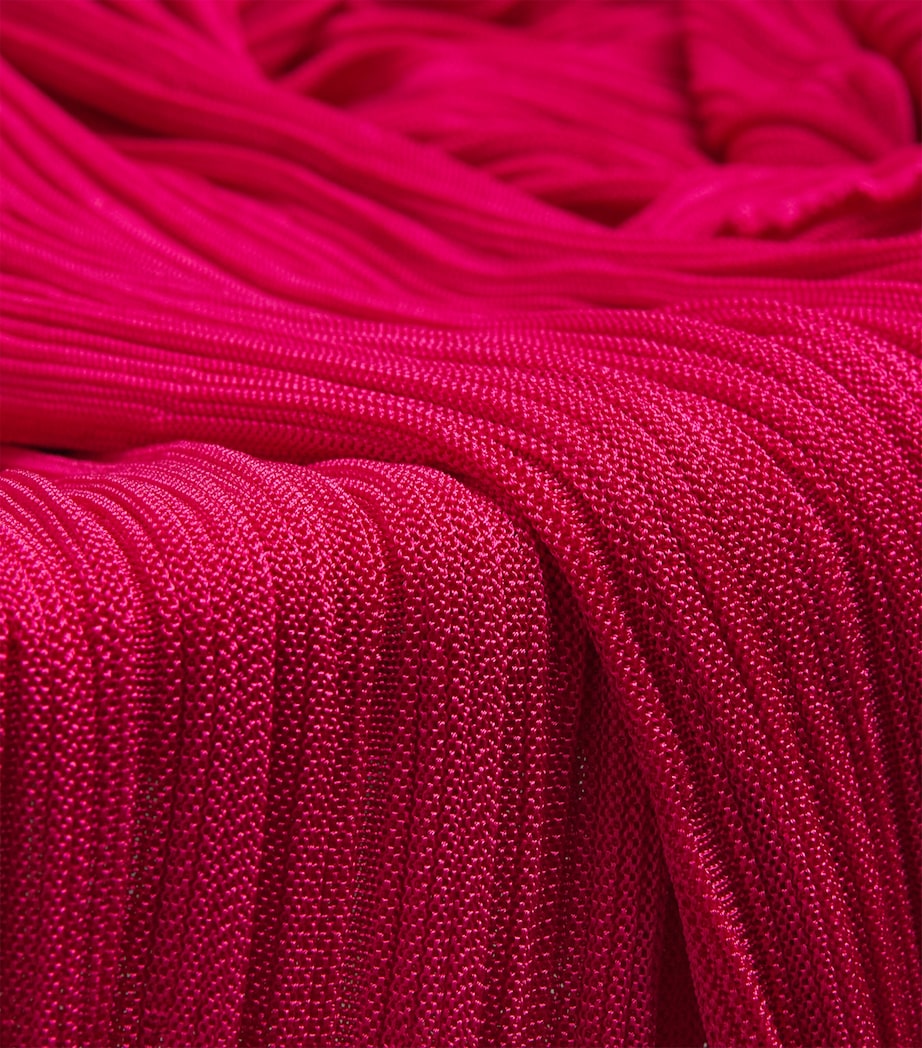 Knitted One-Shoulder Maxi Dress VAR 153 FUCHSIA Image 5