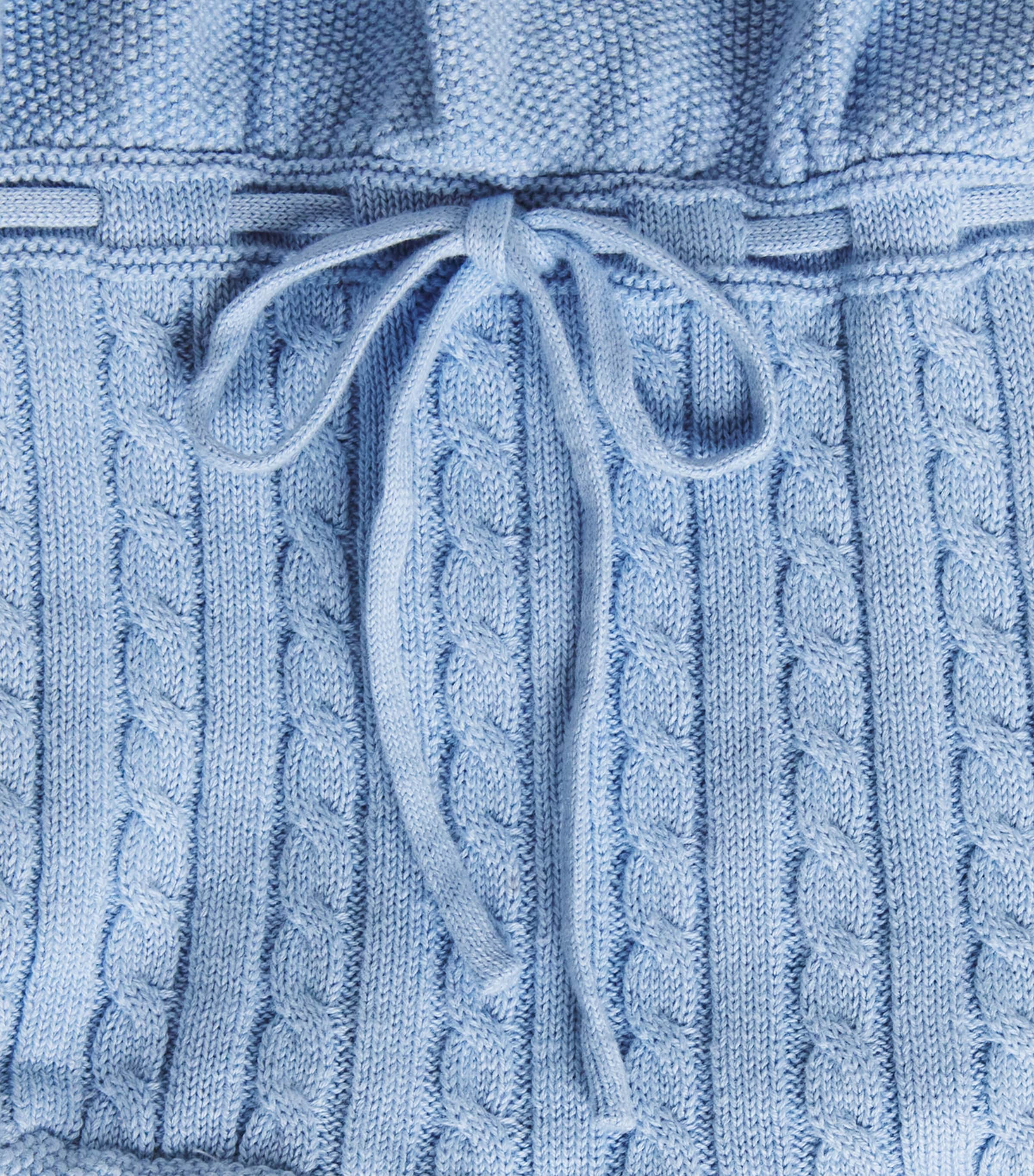Ralph Lauren Kids Cotton Cable-Knit Top-Handle Bag Blue Image 3