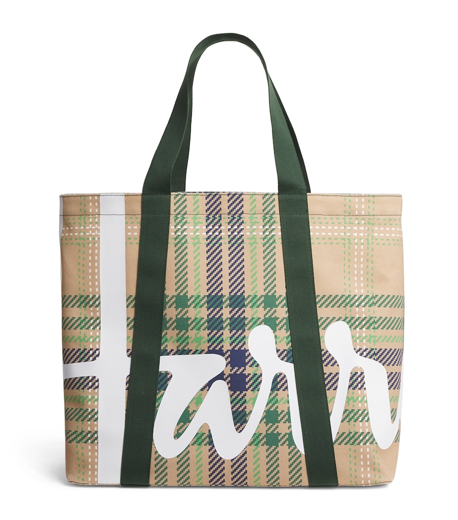 Harrods Large Tartan Check Tote Bag Image 1