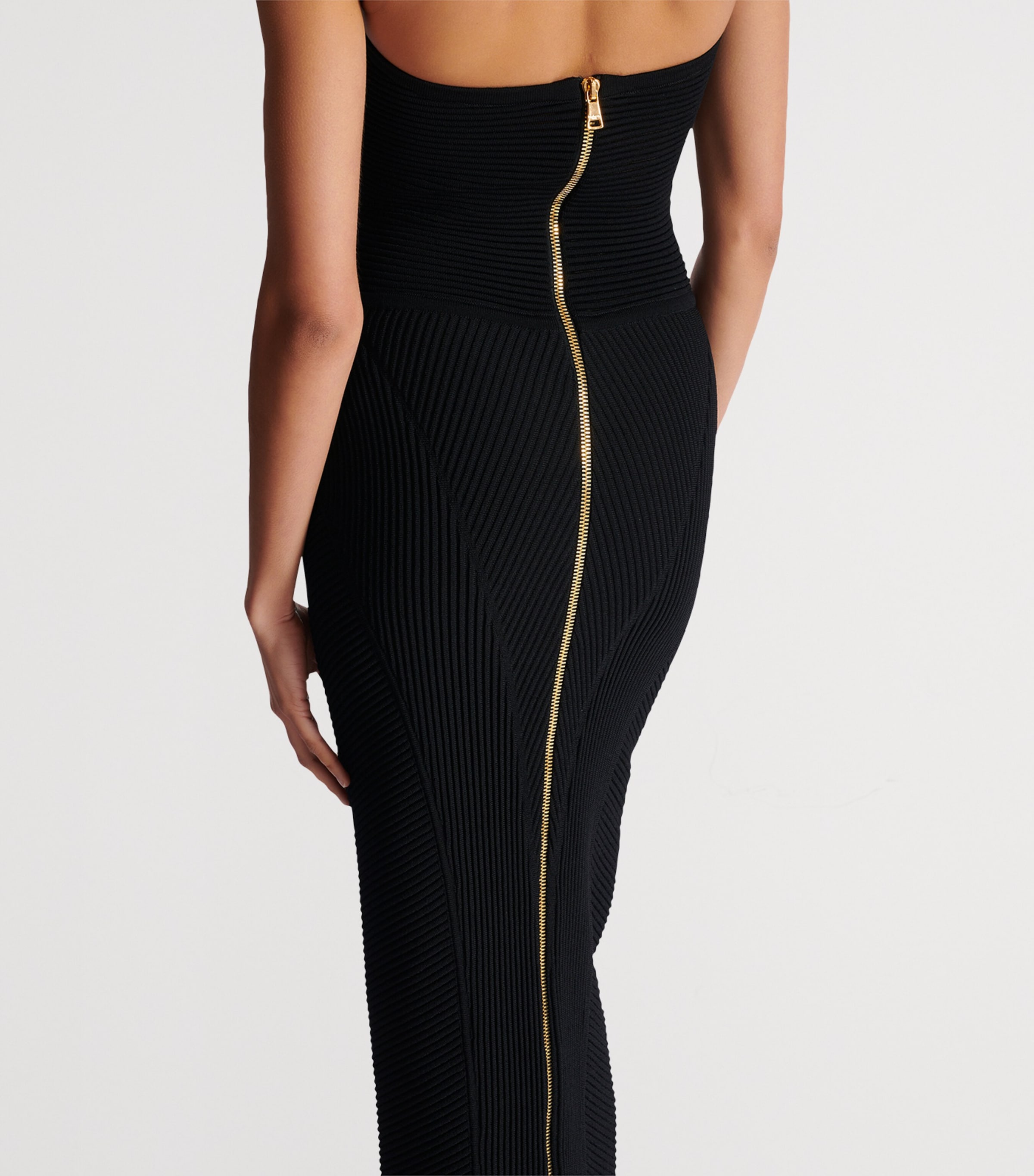 Knitted Strapless Maxi Dress 0PA NOIR Image 4
