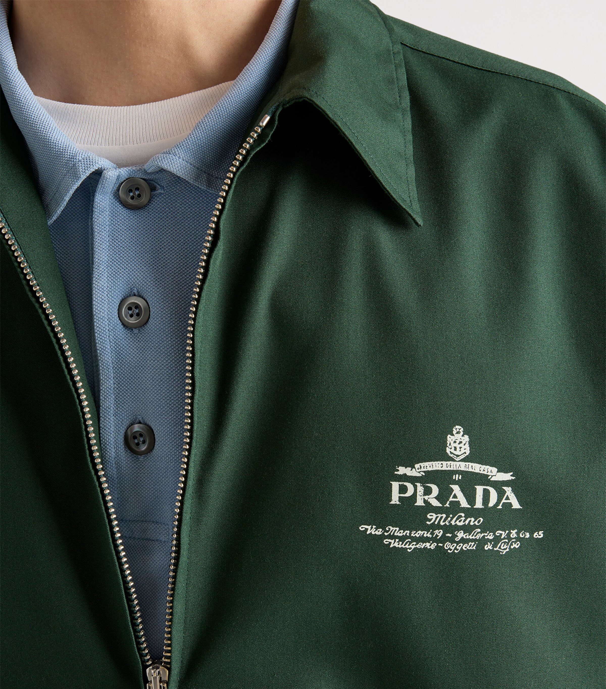 Prada Green Technical Cotton Short-Sleeve Shirt | Harrods MC