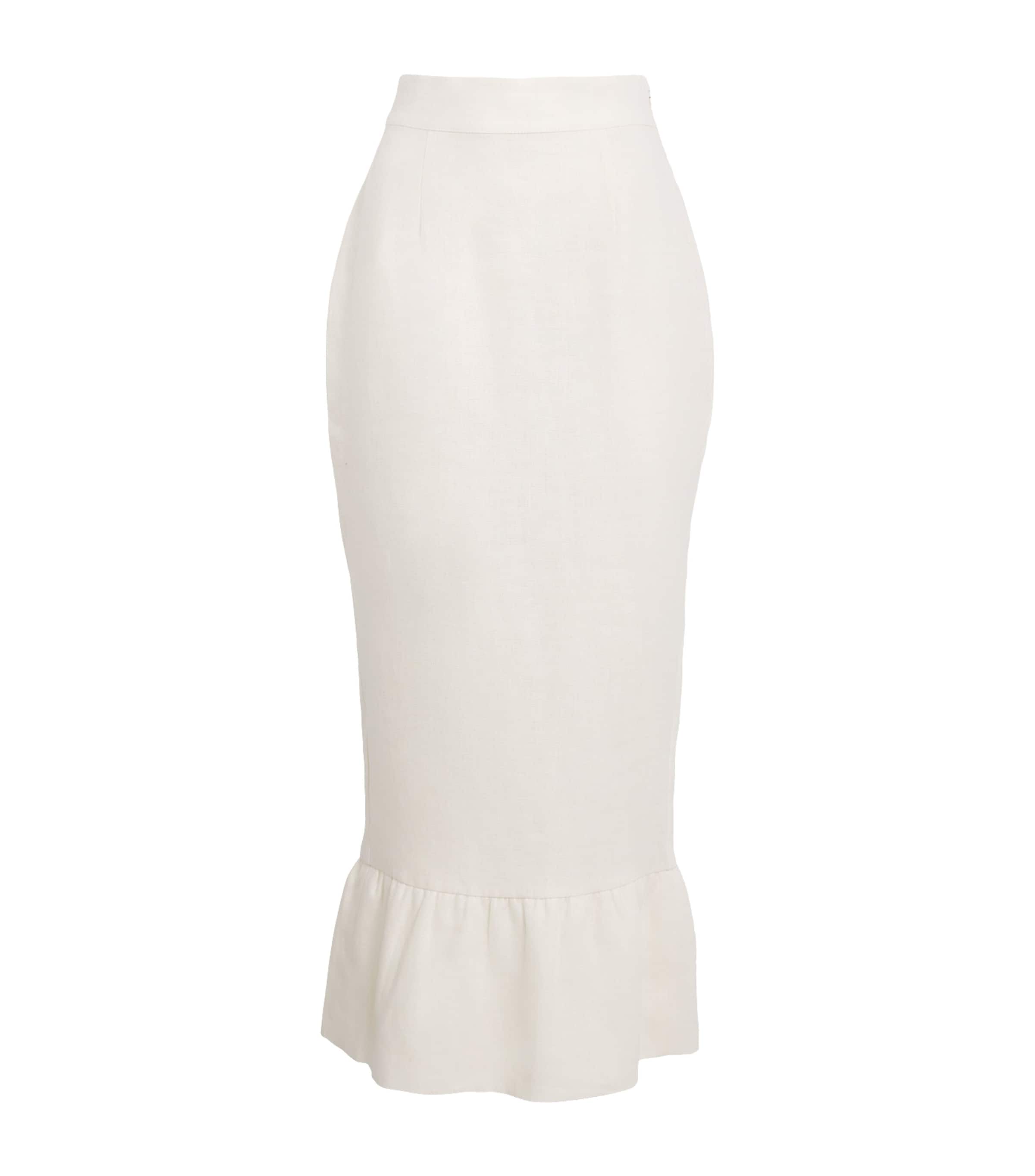 Posse Linen Matilda Midi Skirt In White